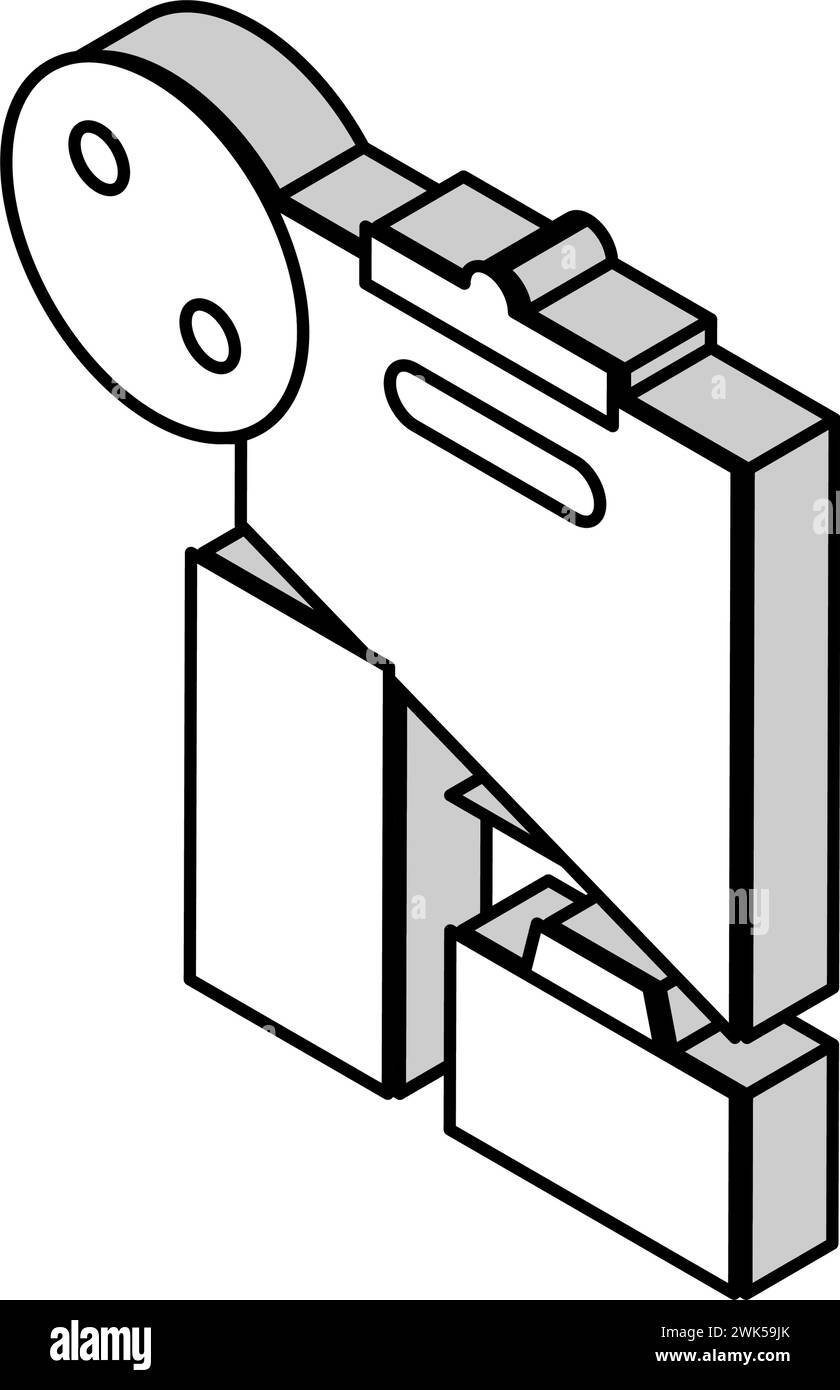 illustrazione vettoriale dell'icona isometrica del prestito aziendale aperto Illustrazione Vettoriale