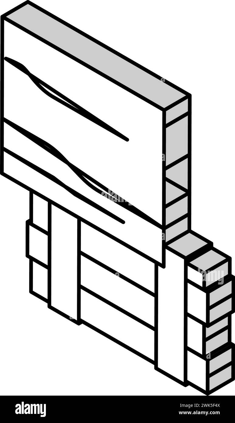 illustrazione vettoriale dell'icona isometrica della scheda strand orientata a osb Illustrazione Vettoriale