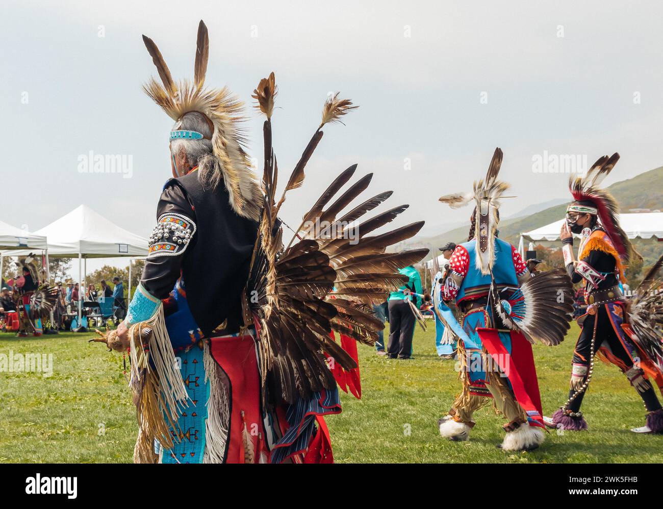 Malibu, California, USA - 2 aprile 2023. Chumash Day Pow Wow e incontro intertribale. Il Malibu Bluffs Park festeggia i 23 anni di ospitalità del Foto Stock