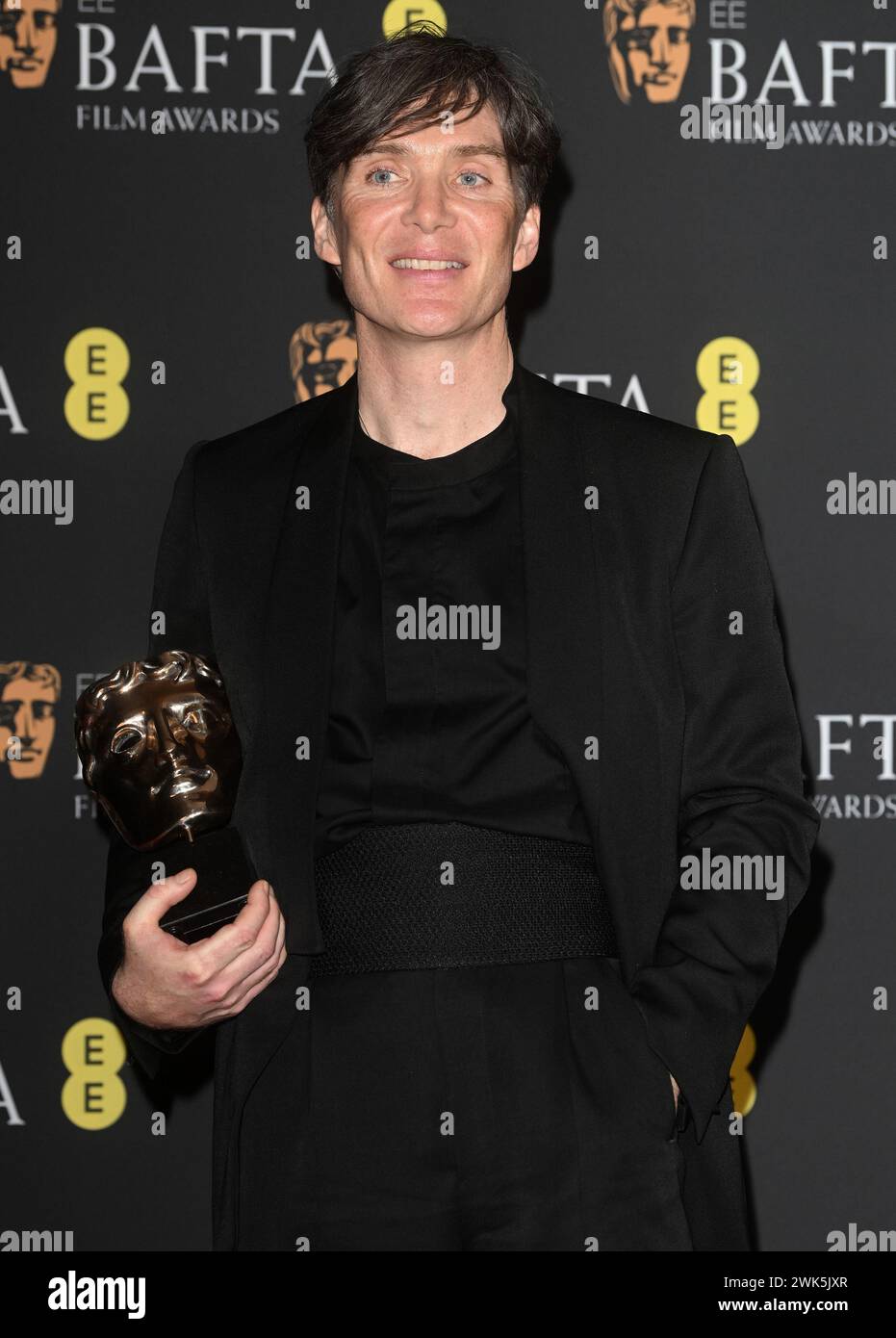 Londra, Regno Unito. 18 febbraio 2024. L'attore irlandese Cillian Murphy partecipa alla Winners Room agli EE BAFTA Film Awards alla Royal Festival Hall di Londra, Inghilterra, domenica 18 febbraio 2024. Foto di Rune Hellestad/ credito: UPI/Alamy Live News Foto Stock