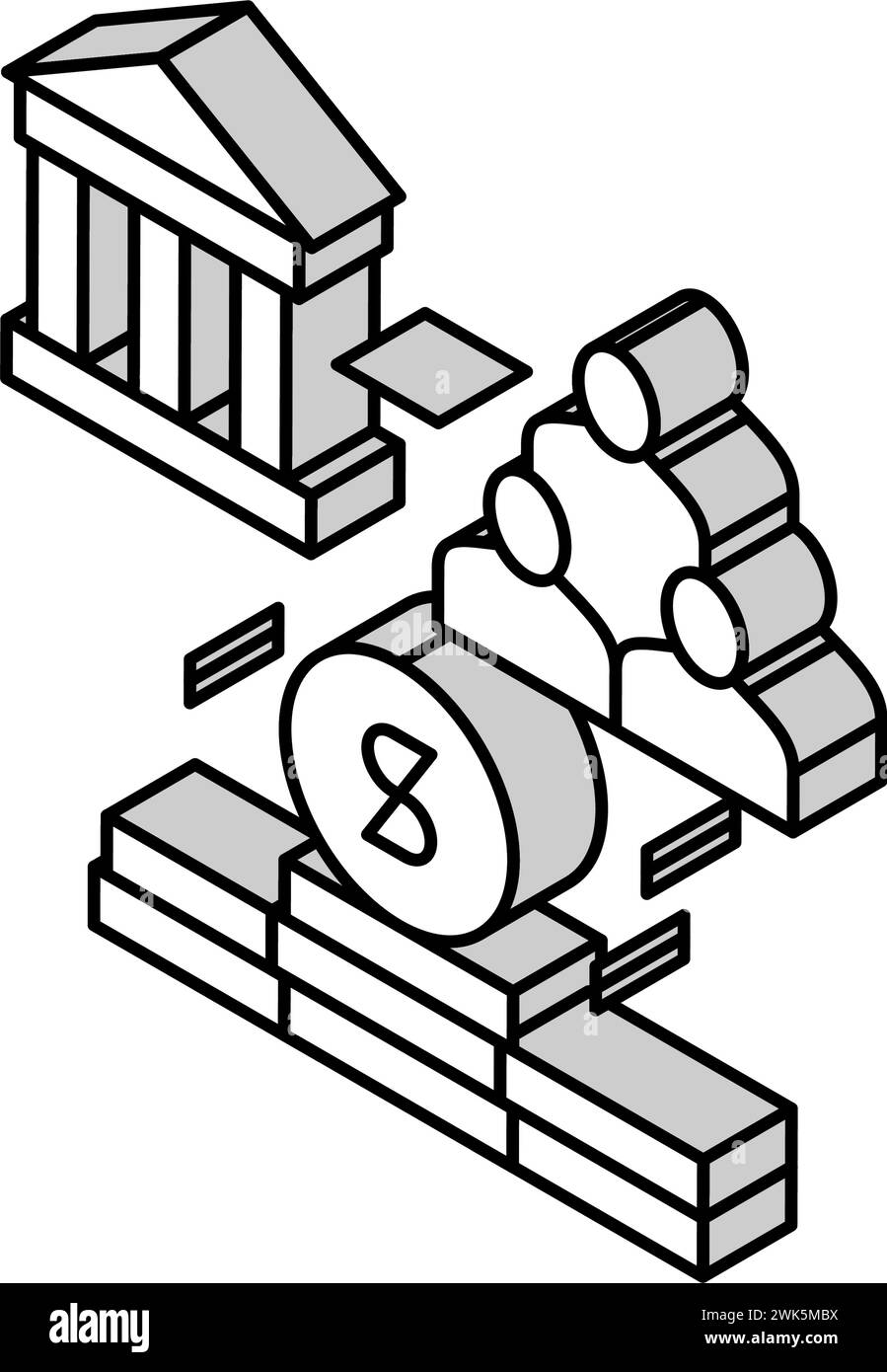 illustrazione vettoriale isometrica con icona a forma di stato delle persone Illustrazione Vettoriale