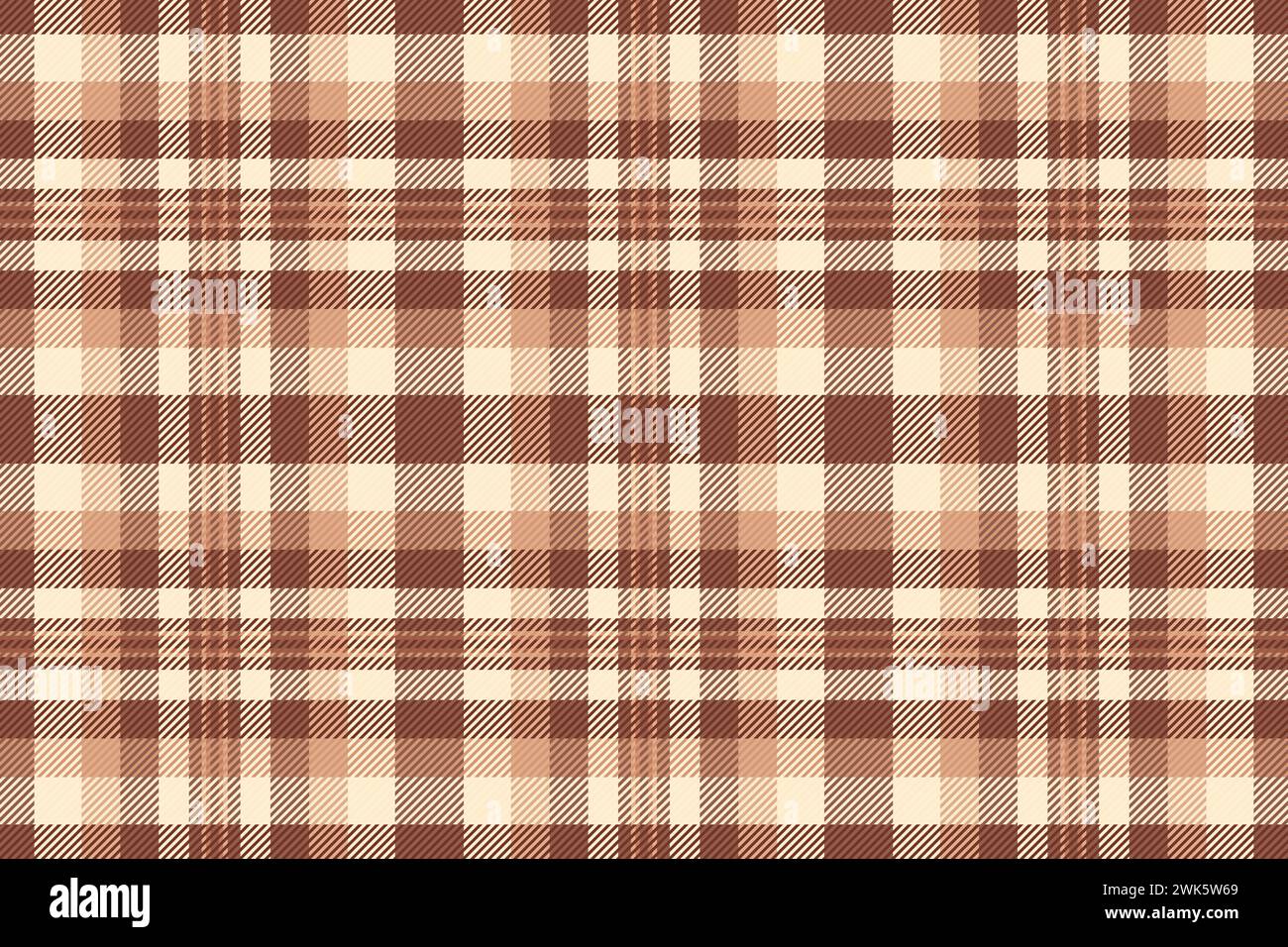 Tessuto con motivo tartan di vario tipo, sfondo divano, vettore senza cuciture. Stampa della consistenza del tessuto a quadri in rosso e arancione. Illustrazione Vettoriale