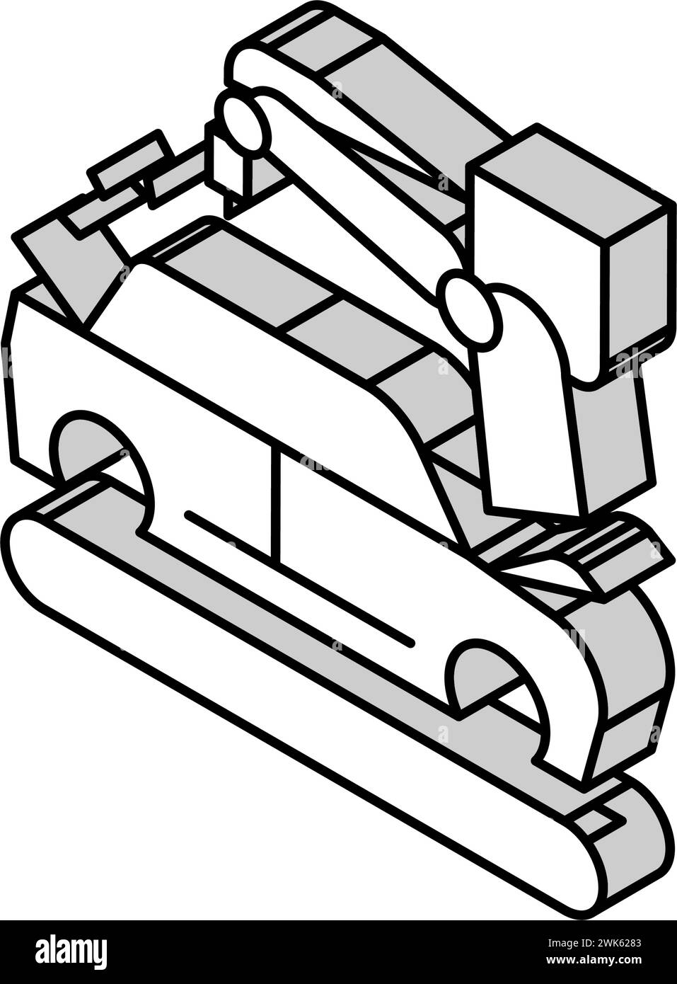 illustrazione vettoriale dell'icona isometrica della carrozzeria Illustrazione Vettoriale