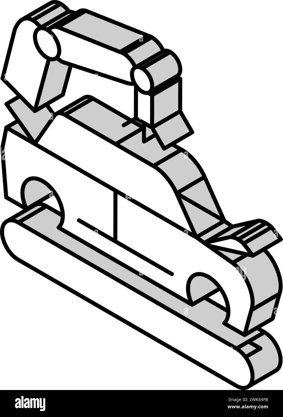 applicare una mano di fondo sulla figura del vettore isometrico dell'icona della carrozzeria della vettura Illustrazione Vettoriale