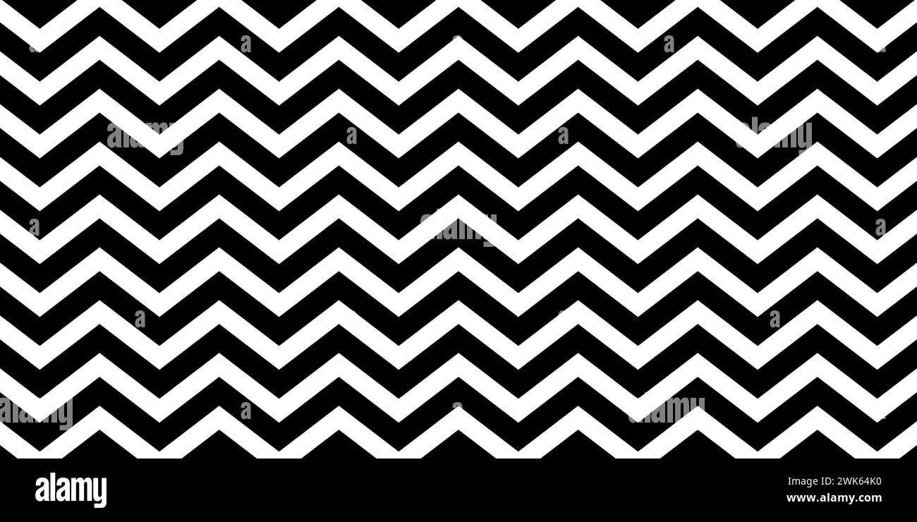 Motivo zigzag chevron senza cuciture in vettore nero. Illustrazione Vettoriale