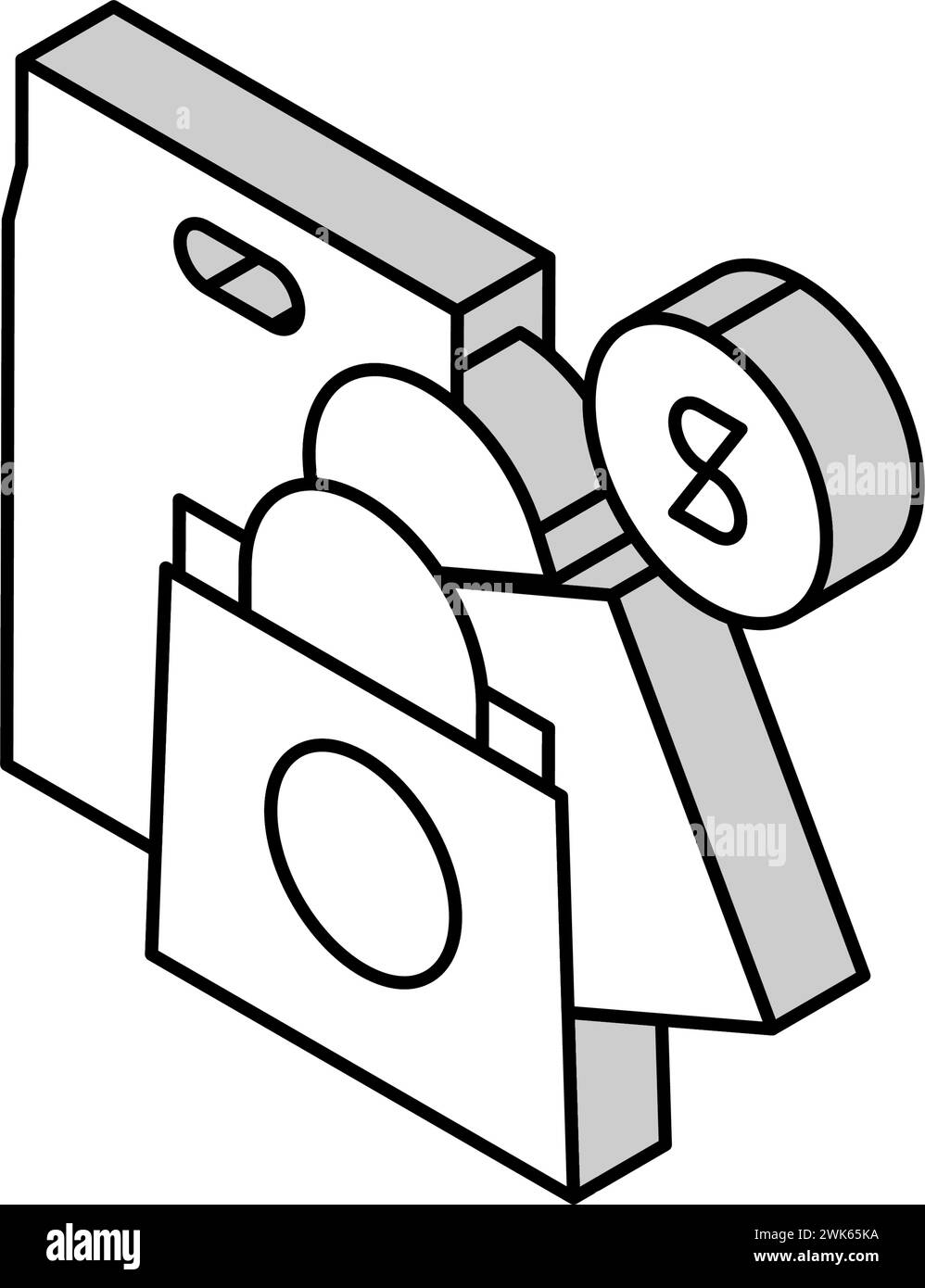 illustrazione vettoriale dell'icona isometrica per il tempo libero per lo shopping Illustrazione Vettoriale