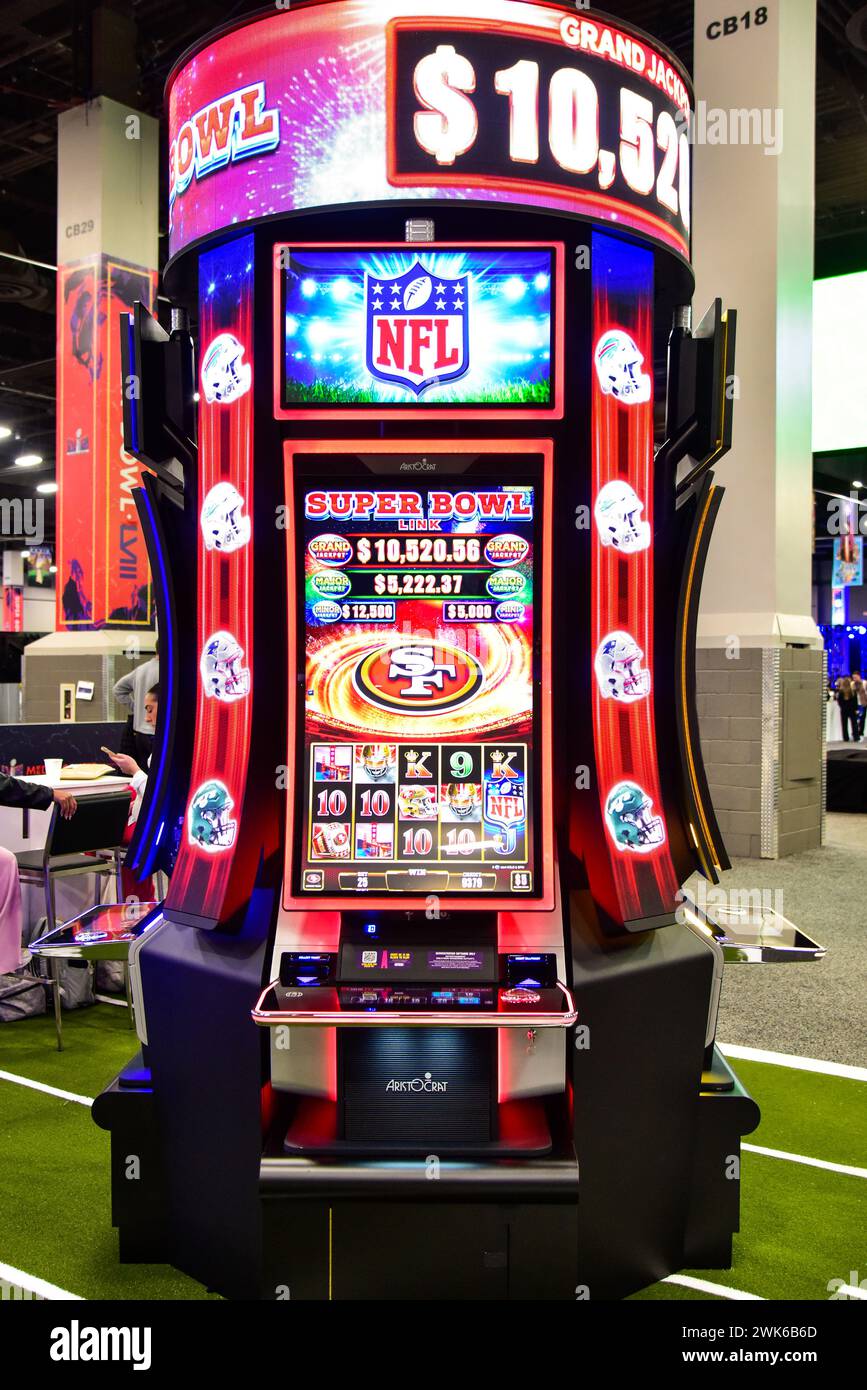 Slot machine del Super Bowl di Las Vegas Foto Stock