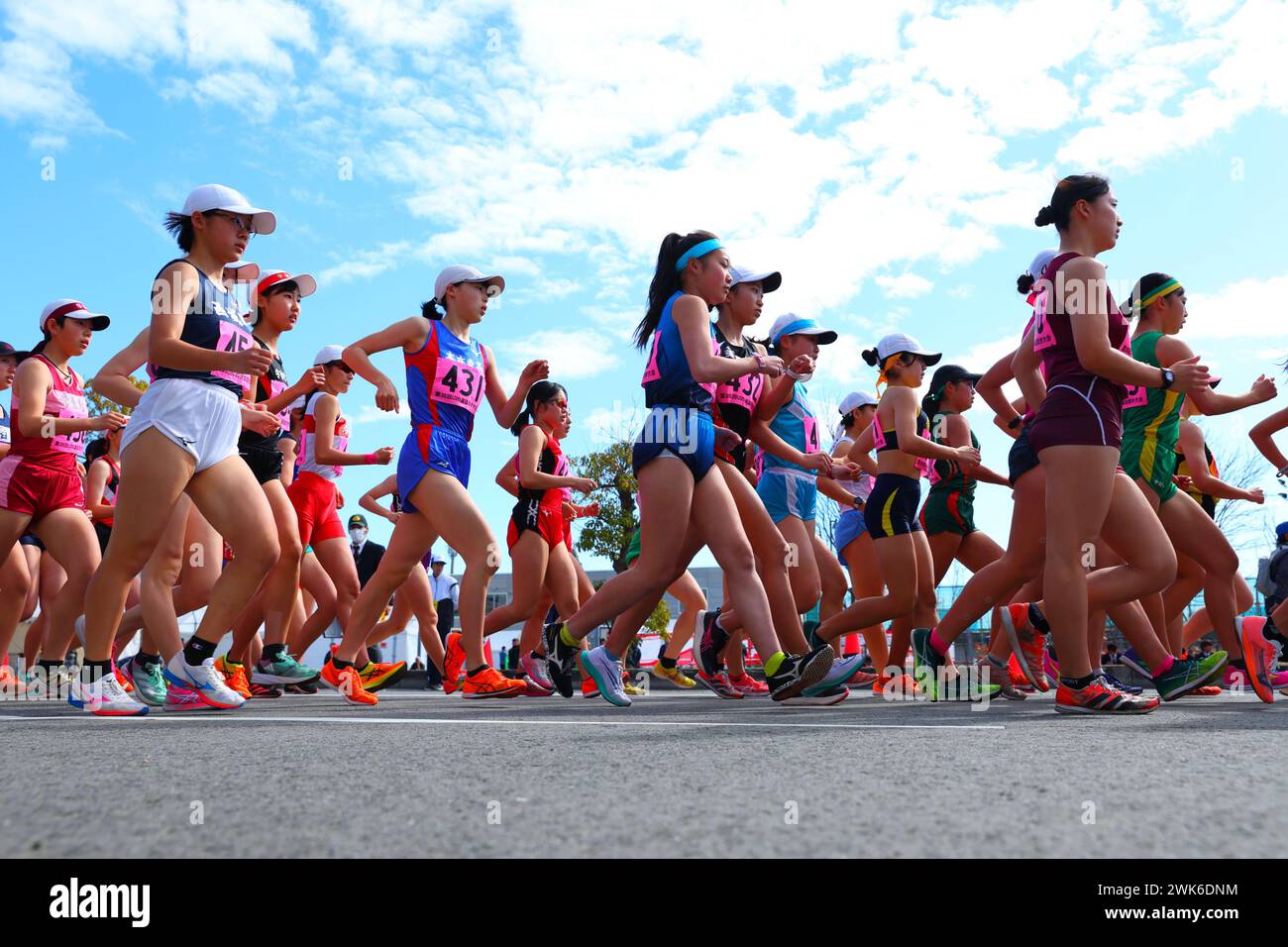 Kobe, Hyogo, Japan. 18th Feb, 2024. General view Athletics : The 107th Japan Track & Field National Championships U20 Women's 10km Walk race in Kobe, Hyogo, Japan . Credit: Naoki Nishimura/AFLO SPORT/Alamy Live News Foto Stock
