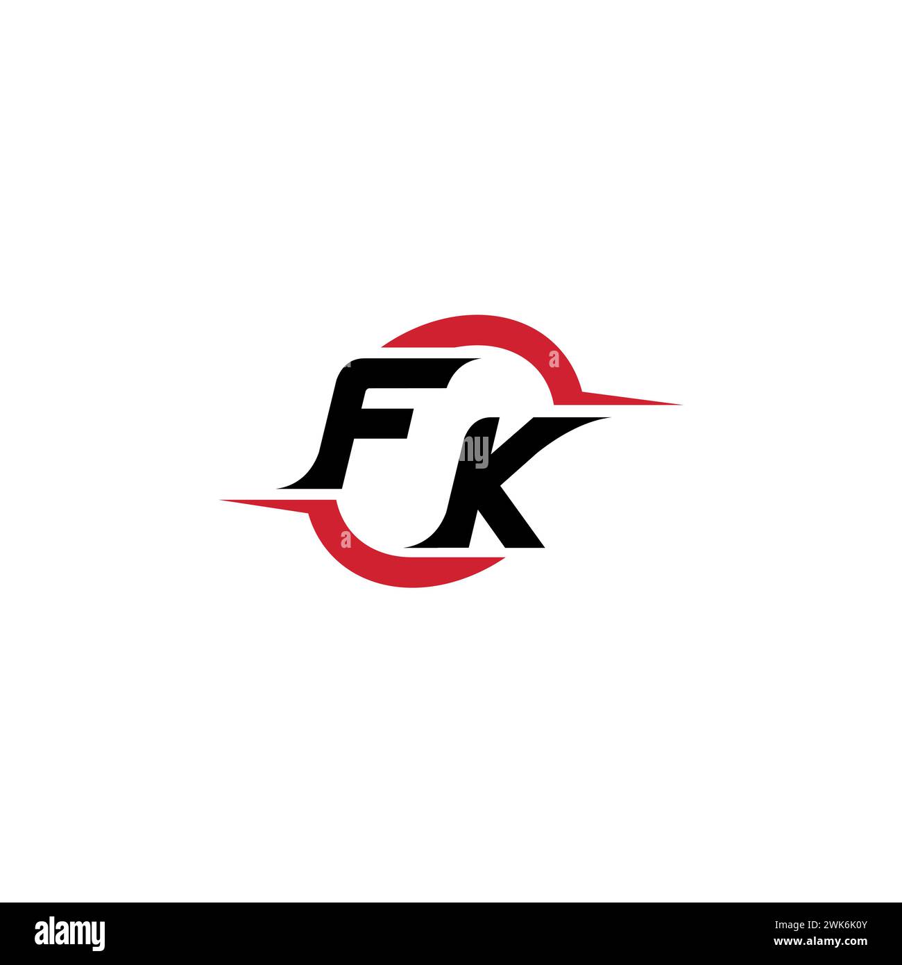 Logo iniziale FK concetto elegante e accattivante per esport o gaming come ispirazione Illustrazione Vettoriale