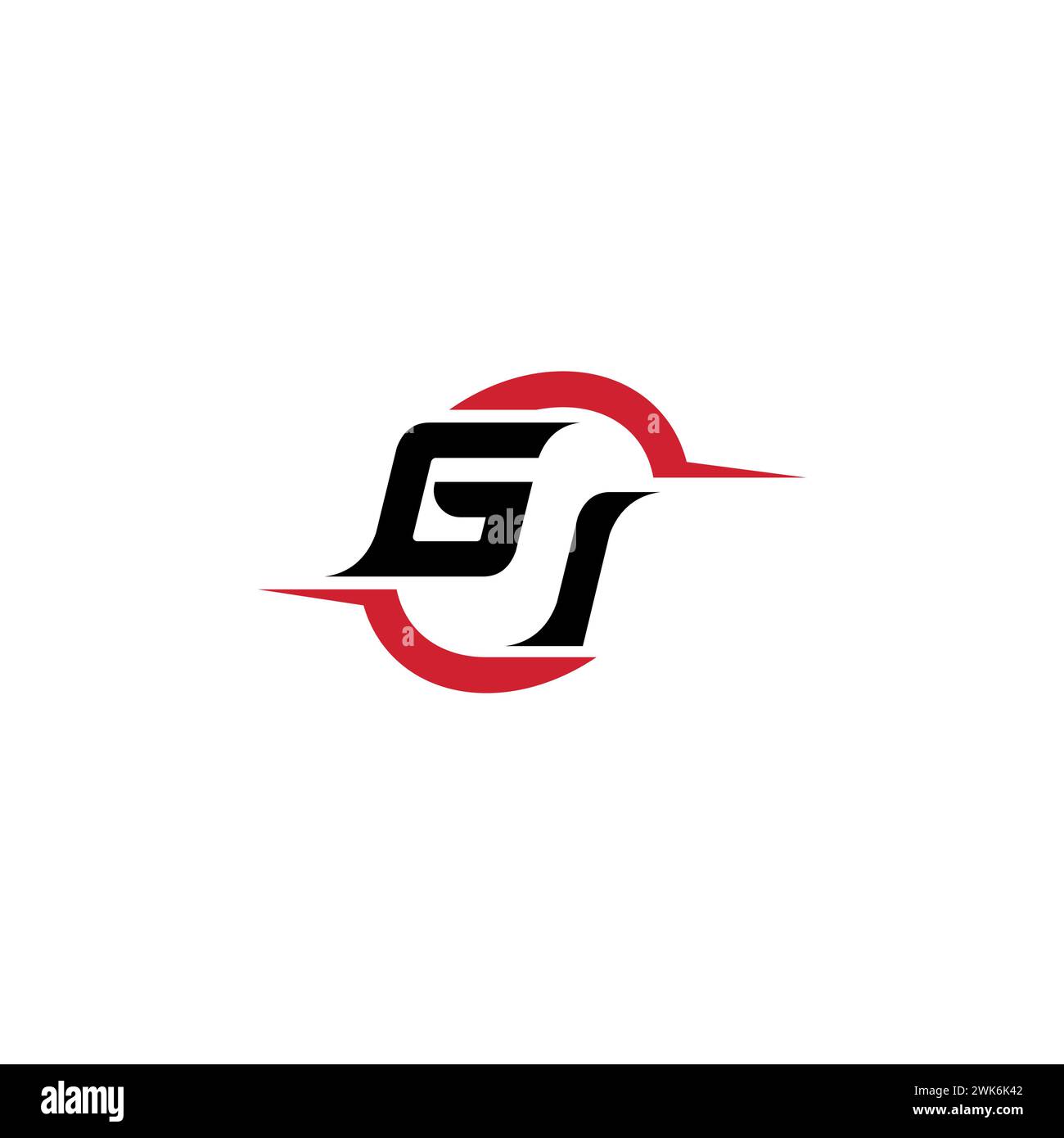 Logo gi Initial concept accattivante ed elegante per esport o gaming come ispirazione Illustrazione Vettoriale
