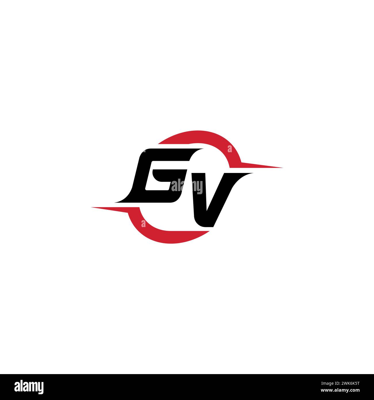 Logo iniziale GV concetto elegante e accattivante per esport o giochi come ispirazione Illustrazione Vettoriale