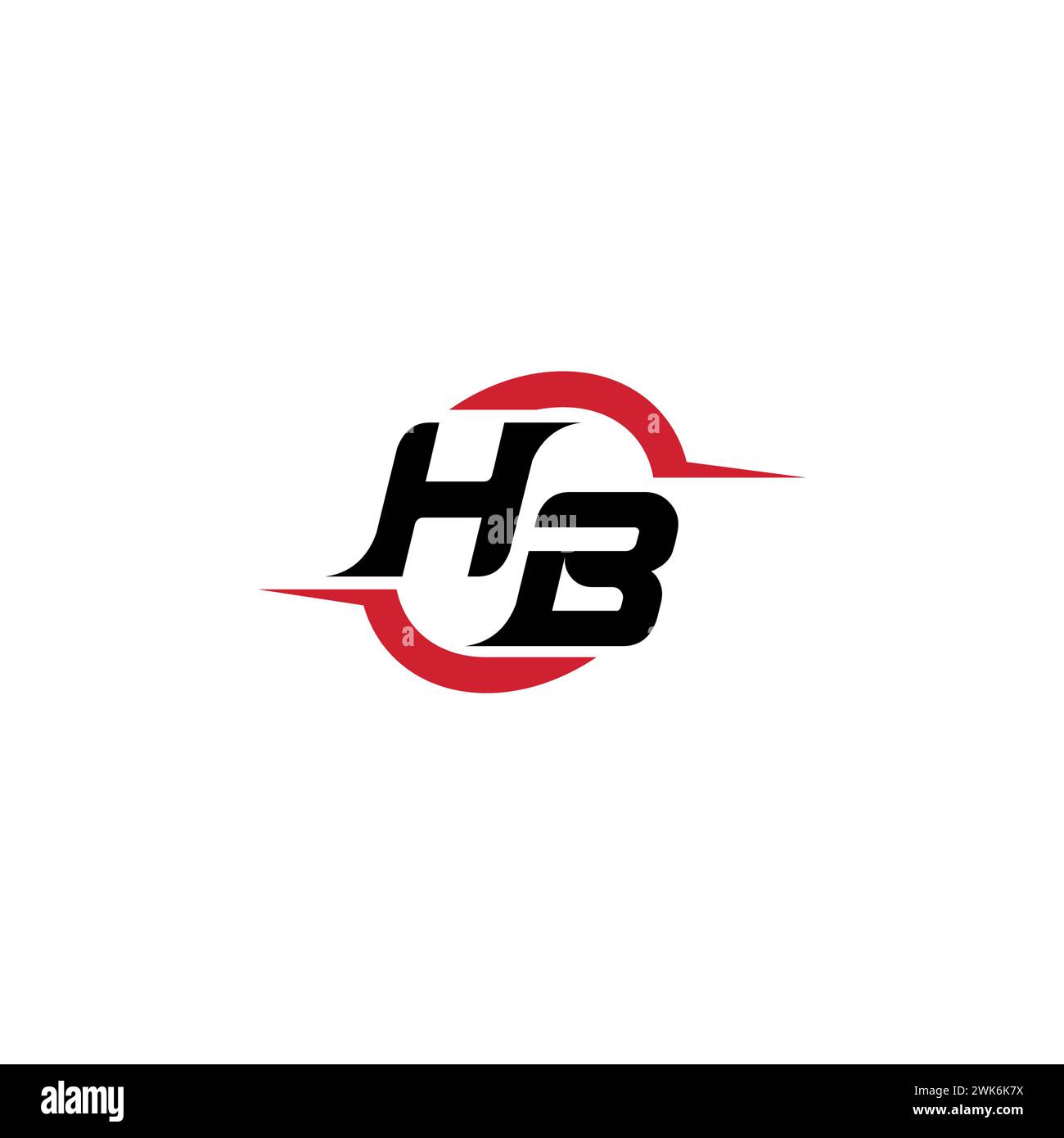 Logo HB Initial concept cool ed elegante per esport o gaming come ispirazione Illustrazione Vettoriale