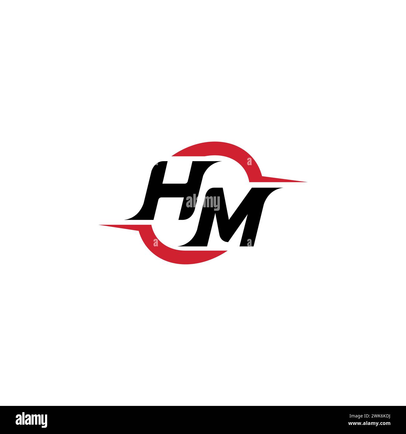 HM Initial logo concept accattivante ed elegante per esport o gaming come ispirazione Illustrazione Vettoriale