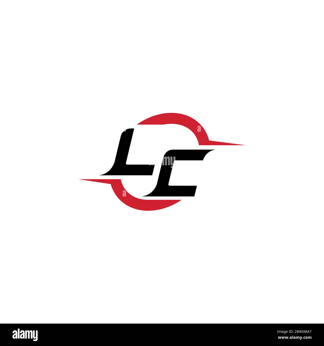 Logo LC Initial Concept elegante e accattivante per esport o gaming come ispirazione Illustrazione Vettoriale