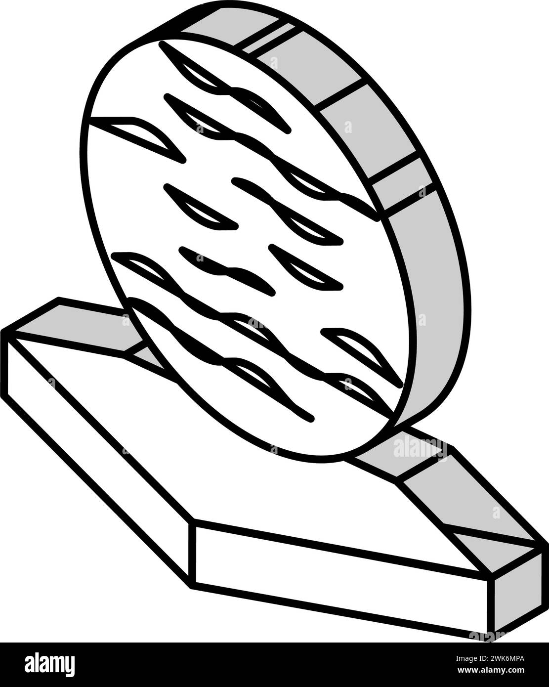 illustrazione vettoriale con icona isometrica in lana minerale di vetro Illustrazione Vettoriale