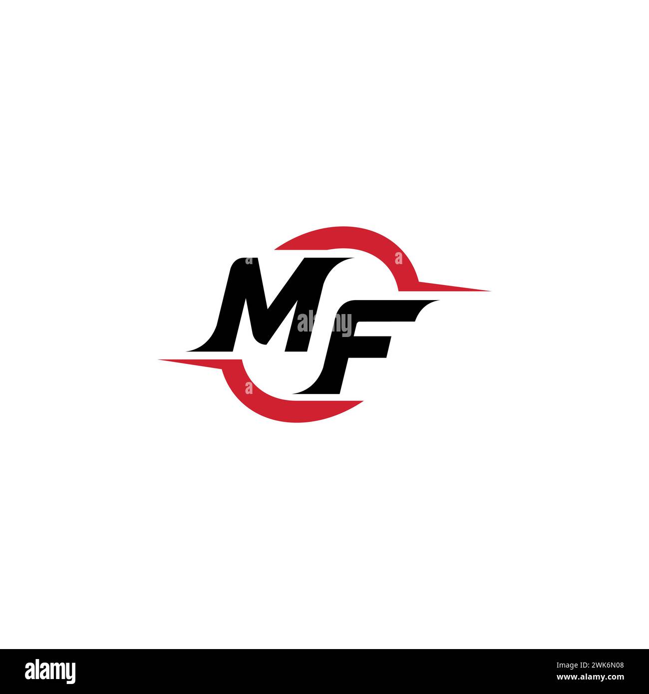 Logo iniziale MF Concept elegante e accattivante per il logo esport o gaming come ispirazione Illustrazione Vettoriale