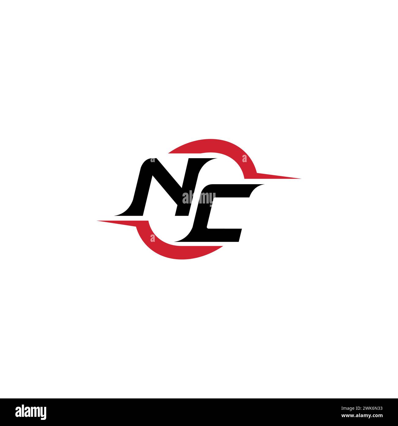 Logo NC Initial Concept elegante e accattivante per esport o gaming come ispirazione Illustrazione Vettoriale