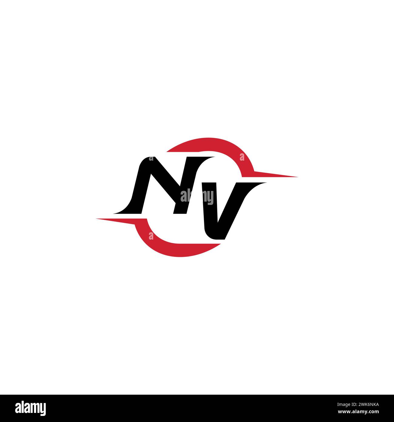 Logo NV Initial Concept accattivante ed elegante per il logo esport o gaming come ispirazione Illustrazione Vettoriale