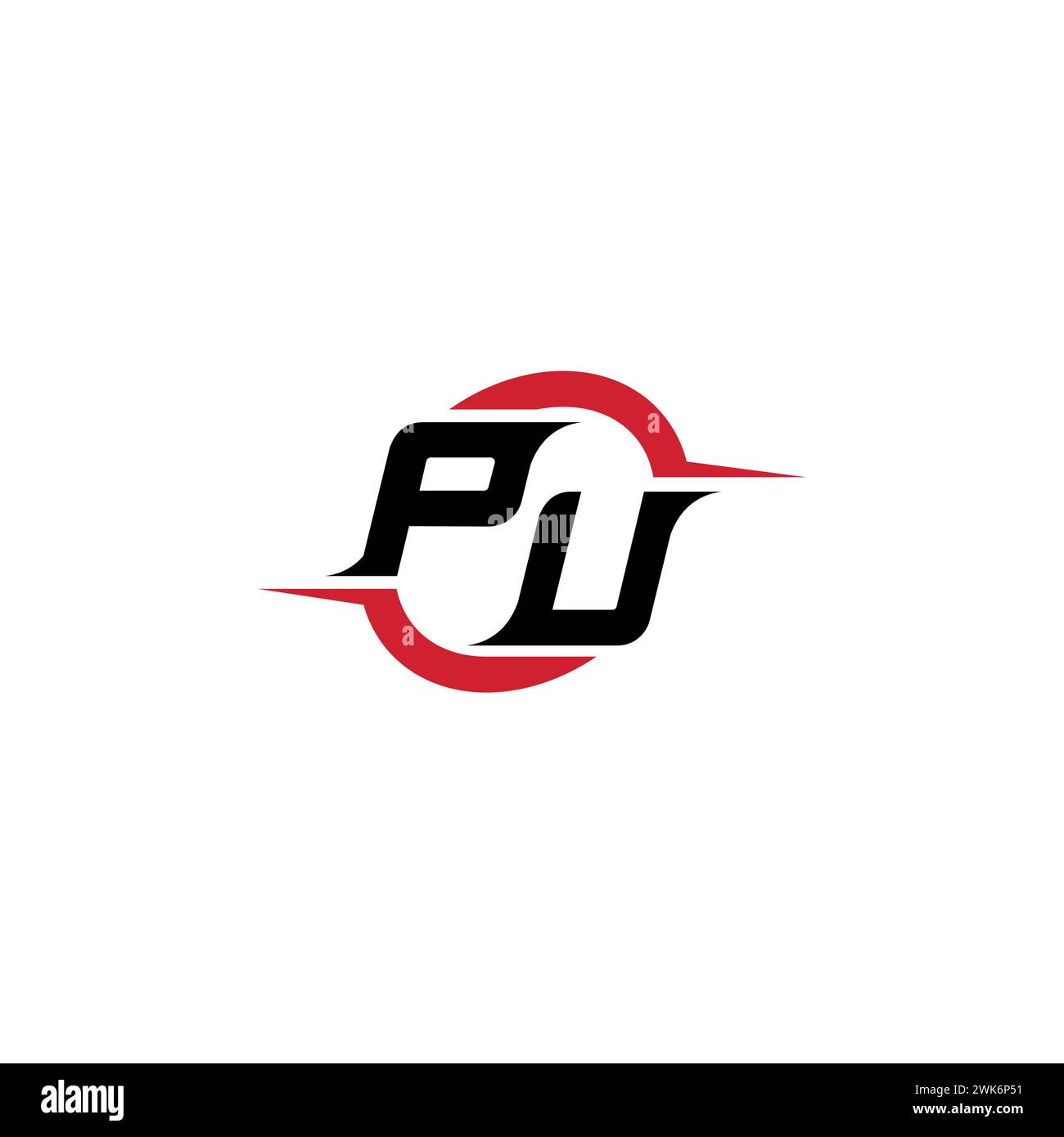Logo iniziale PU concetto elegante e accattivante per esport o gaming come ispirazione Illustrazione Vettoriale