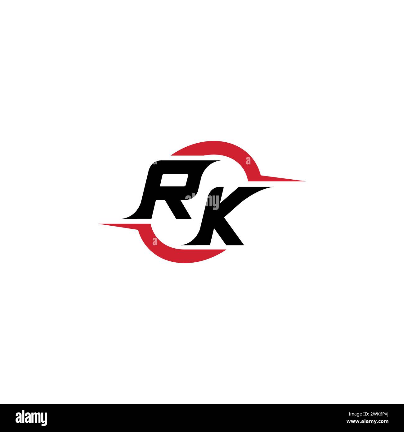 Logo RK Initial Concept elegante e accattivante per esport o gaming come ispirazione Illustrazione Vettoriale