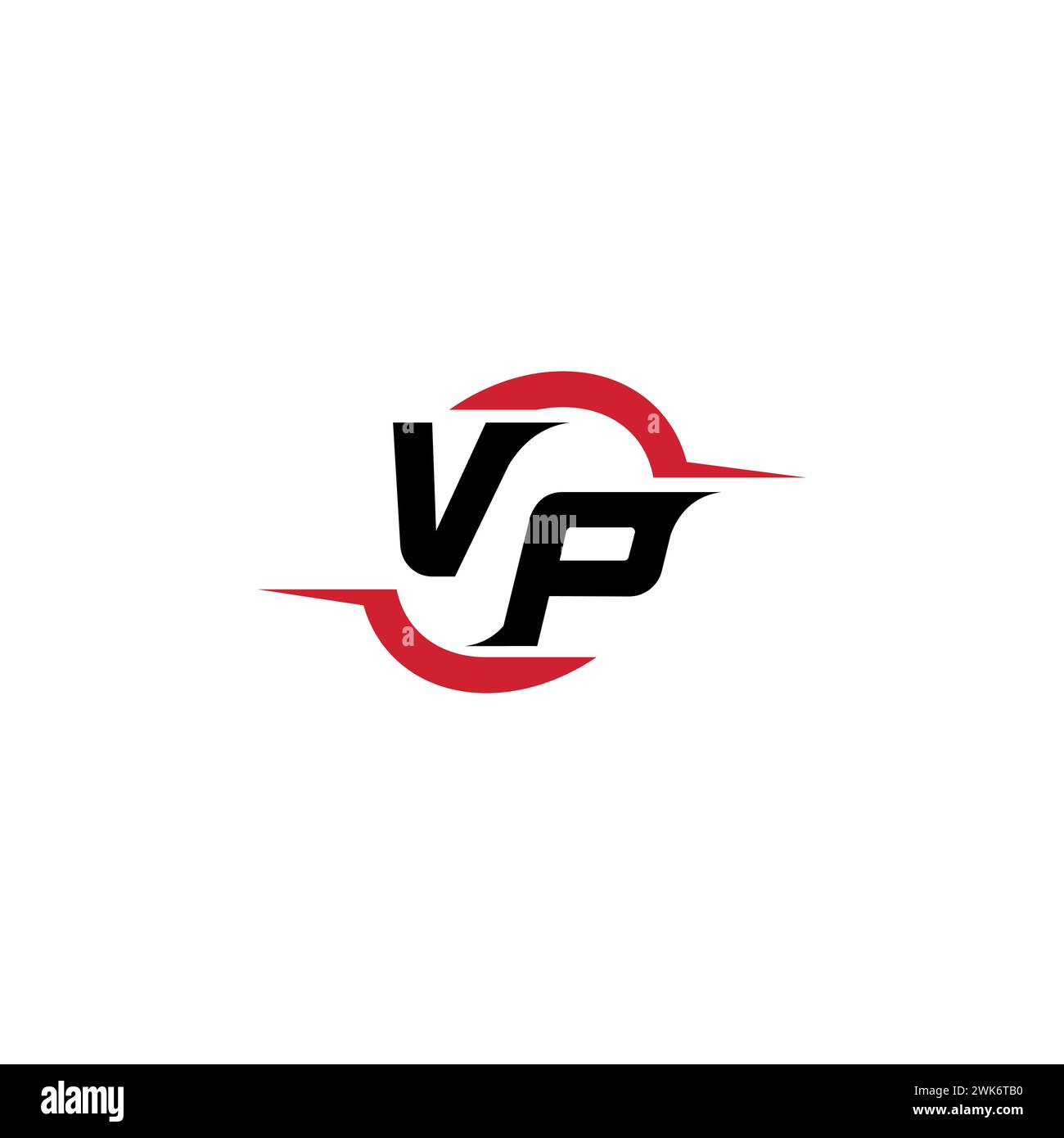 Logo VP Initial concept accattivante ed elegante per esport o gaming come ispirazione Illustrazione Vettoriale