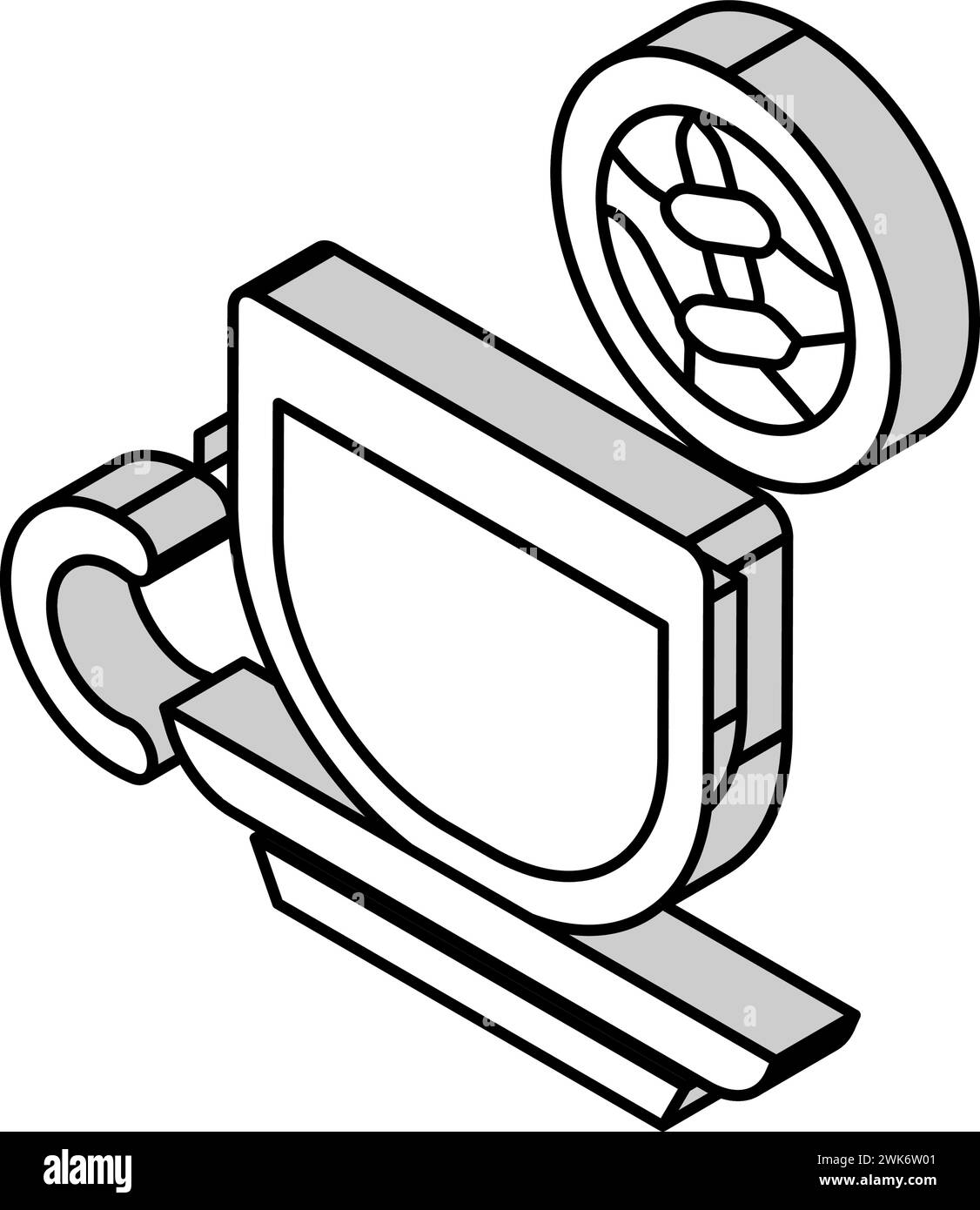 illustrazione vettoriale dell'icona isometrica del tè bianco Illustrazione Vettoriale