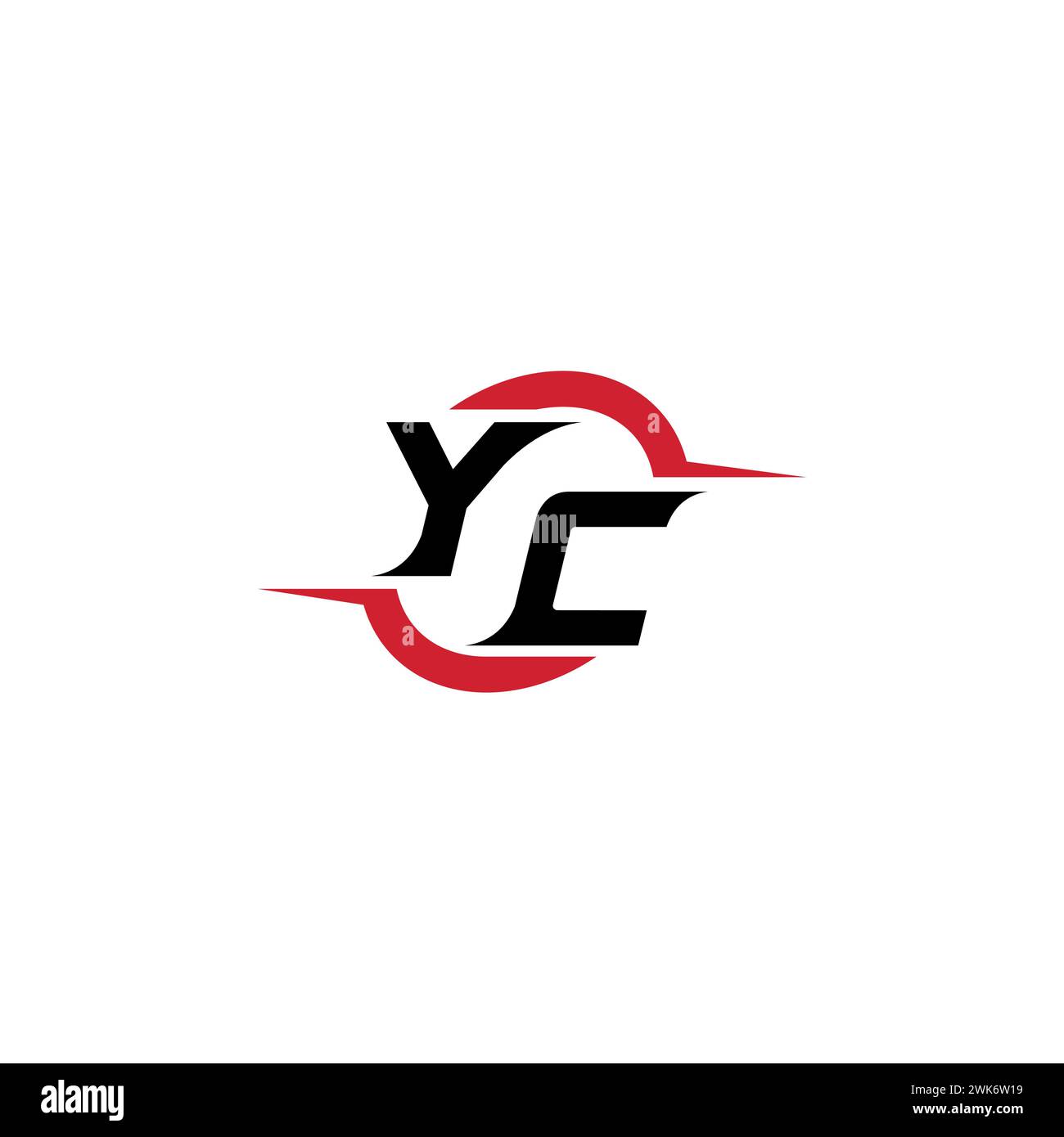 Logo YC Initial Concept accattivante ed elegante per esport o gaming come ispirazione Illustrazione Vettoriale