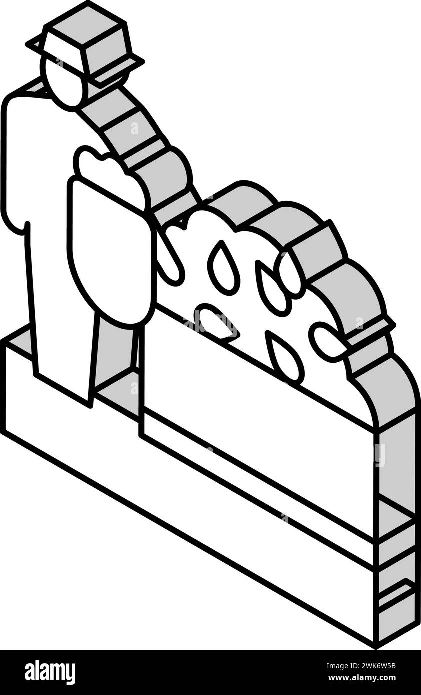 illustrazione vettoriale icona isometrica del tè durante la raccolta Illustrazione Vettoriale