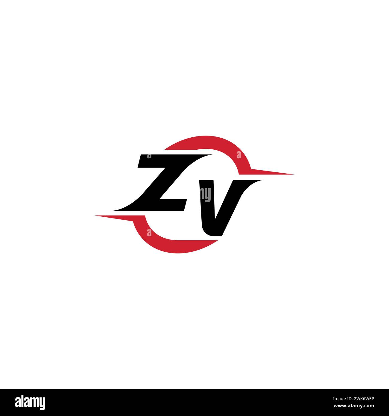 Logo iniziale ZV concetto elegante e accattivante per esport o giochi come ispirazione Illustrazione Vettoriale