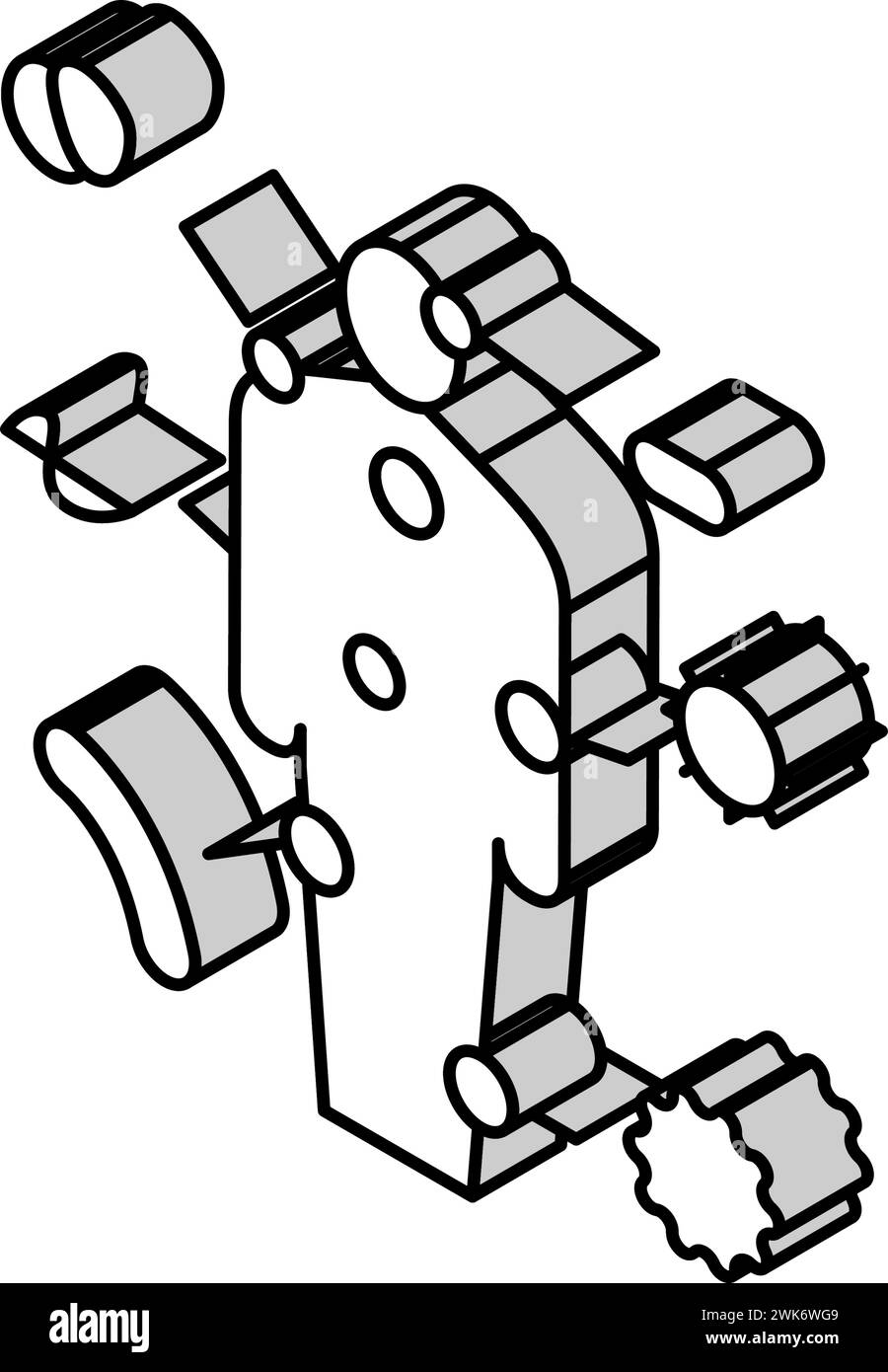 illustrazione vettoriale icona isometrica della malattia autoimmune Illustrazione Vettoriale