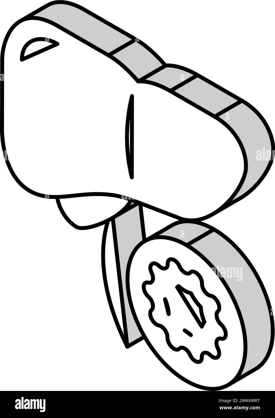 Illustrazione vettoriale dell'icona isometrica dell'epatite B. Illustrazione Vettoriale