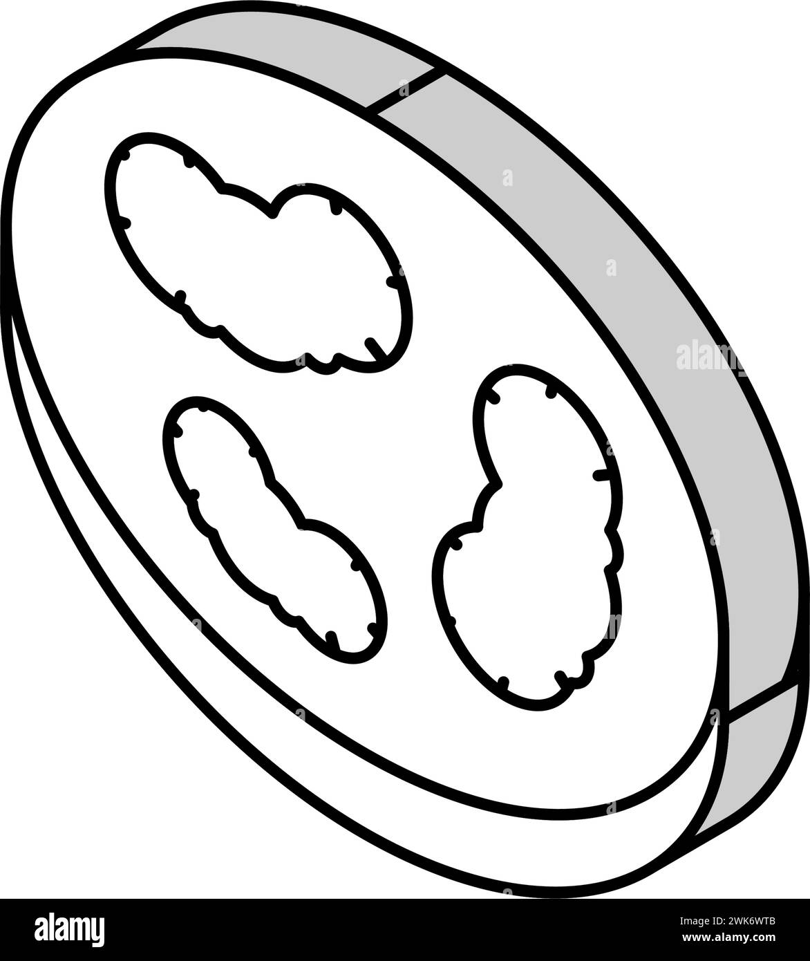 illustrazione vettoriale dell'icona isometrica dei batteri della peste Illustrazione Vettoriale