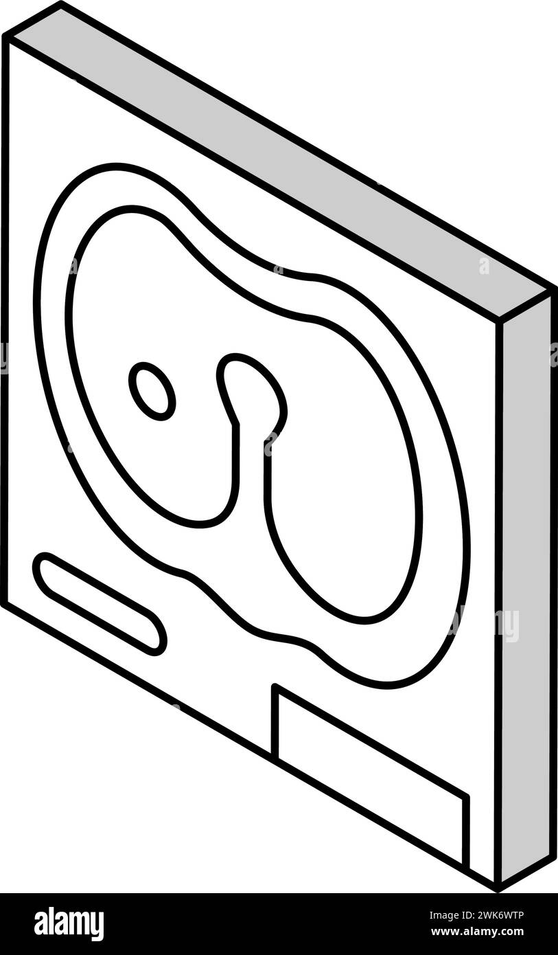 illustrazione vettoriale dell'icona isometrica della mucormicosi polmonare Illustrazione Vettoriale