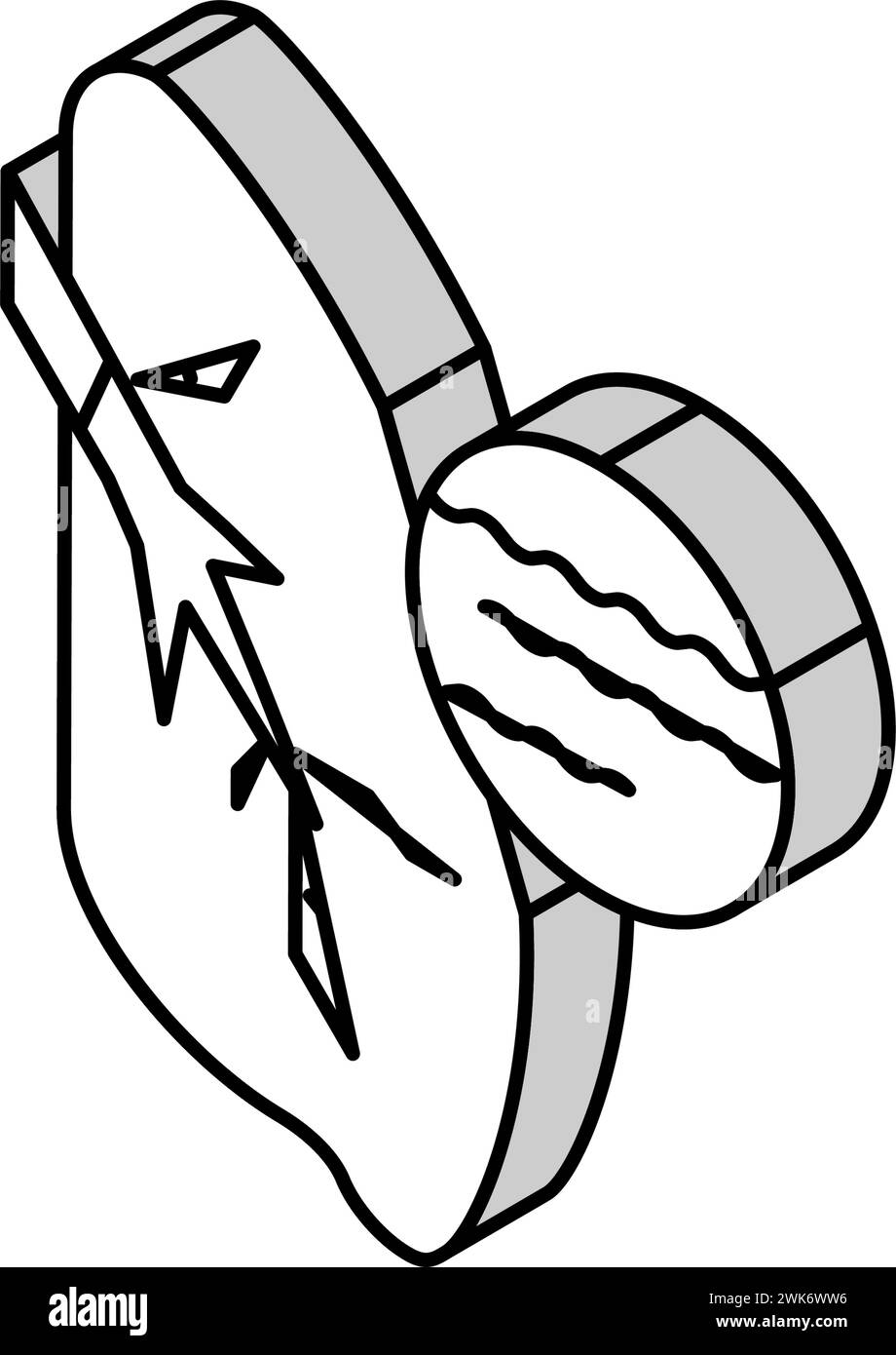 illustrazione vettoriale icona isometrica malattia bronchite Illustrazione Vettoriale