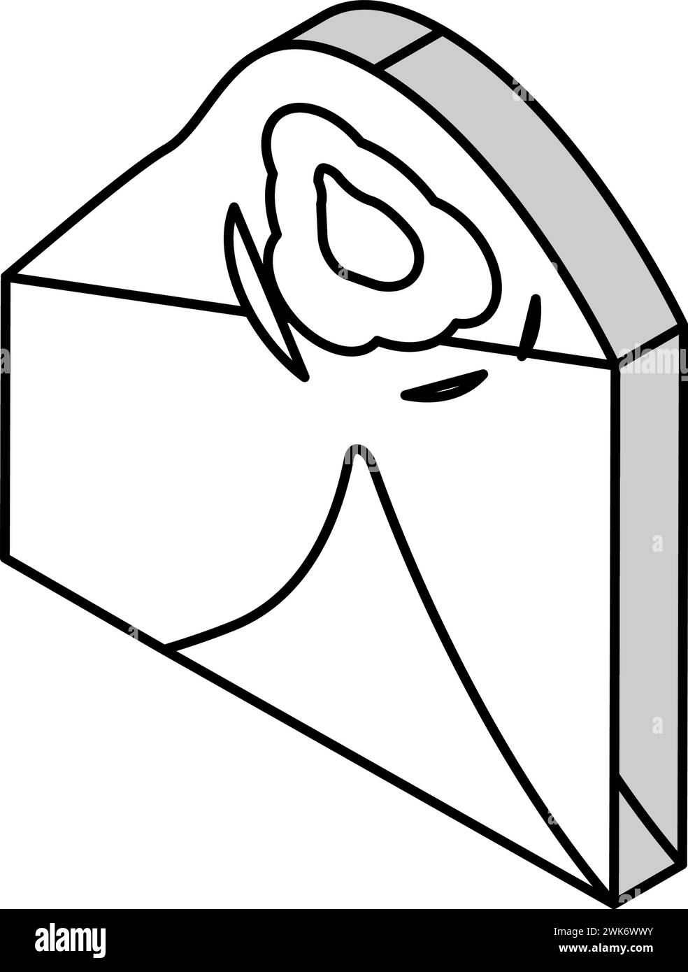 illustrazione vettoriale dell'icona isometrica della mucormicosi cutanea Illustrazione Vettoriale