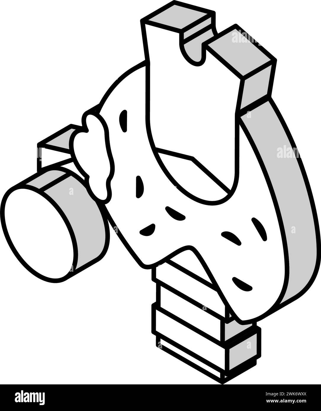 illustrazione del vettore icona isometrico del cancro della tiroide Illustrazione Vettoriale