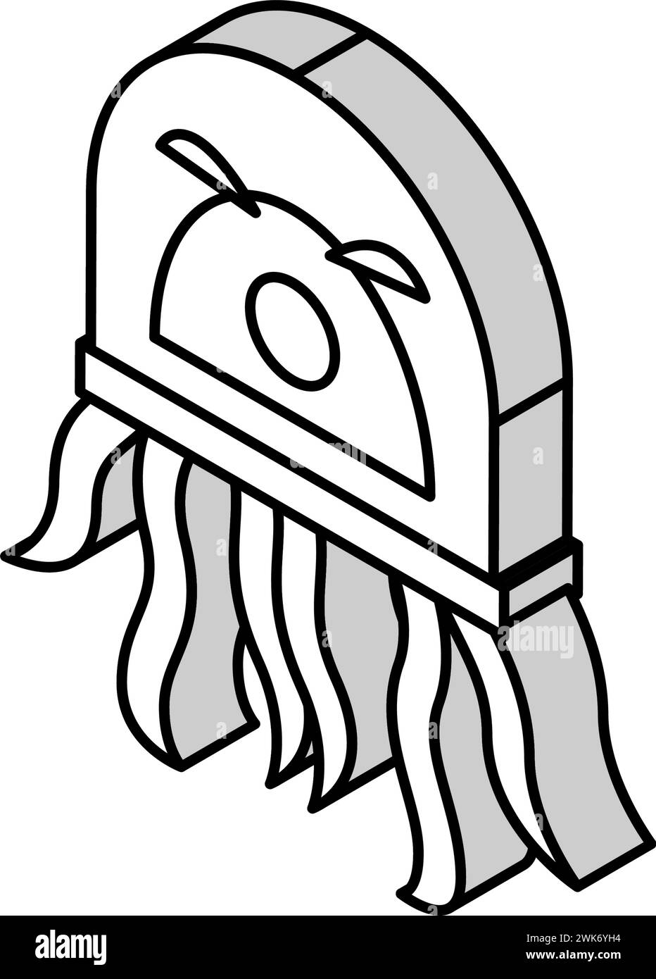 creatura aliena con tentacoli immagine vettoriale dell'icona isometrica Illustrazione Vettoriale