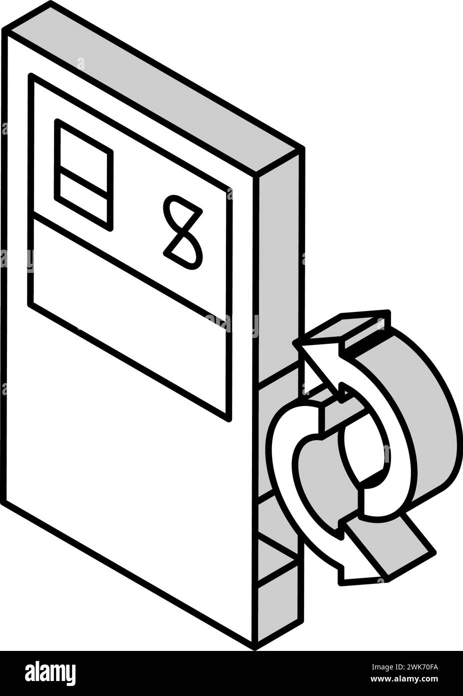 illustrazione vettoriale dell'icona isometrica dei servizi atm Illustrazione Vettoriale