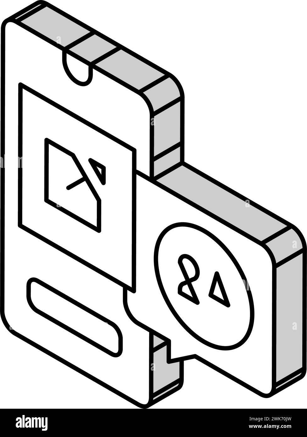 archiviazione di file digitali e download di un'illustrazione vettoriale dell'icona isometrica effimera Illustrazione Vettoriale