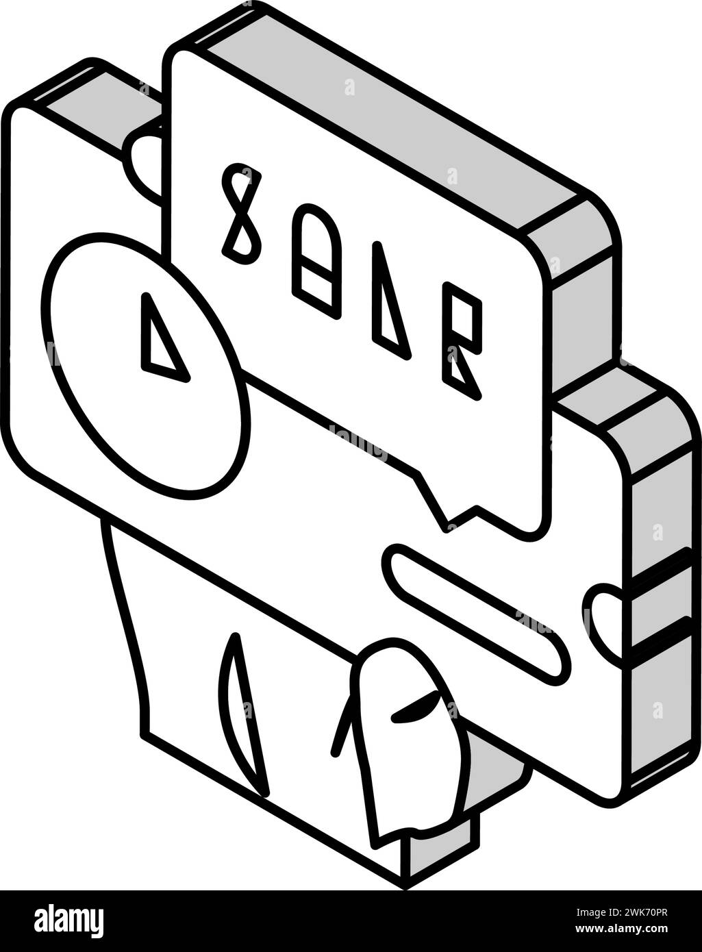 immagine vettoriale dell'icona isometrica effimera della carta di vendita Illustrazione Vettoriale