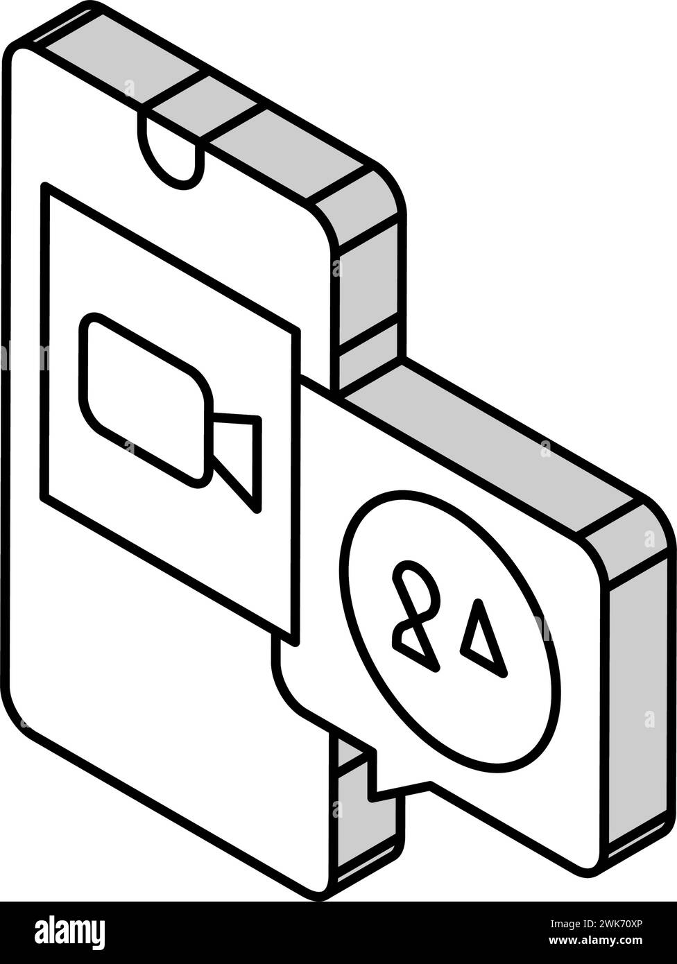 illustrazione vettoriale dell'icona isometrica effimera del filmato video Illustrazione Vettoriale