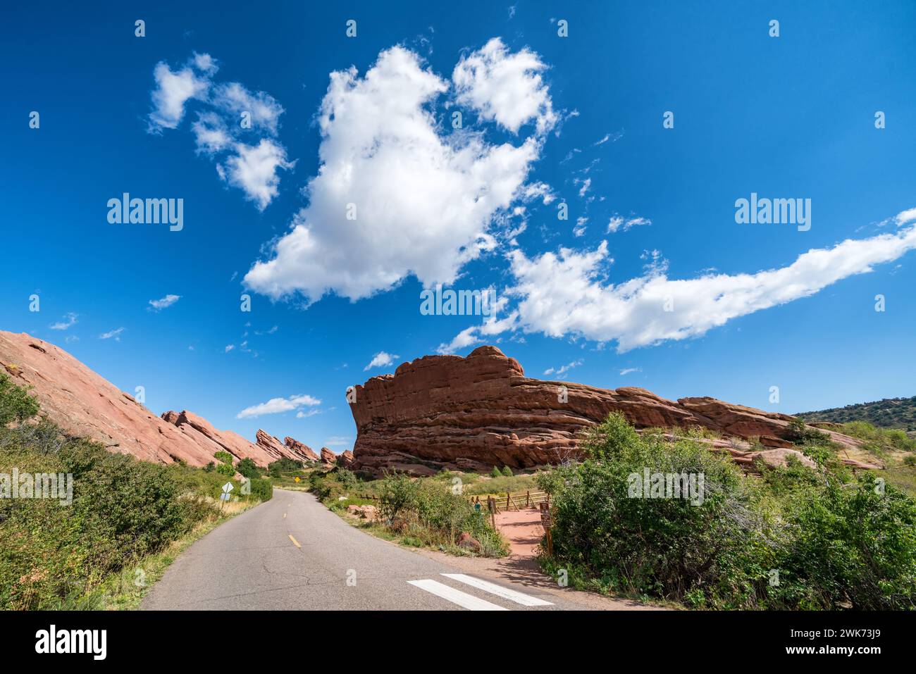 Red Rocks Park e anfiteatro a Morrison, Colorado, Stati Uniti Foto Stock