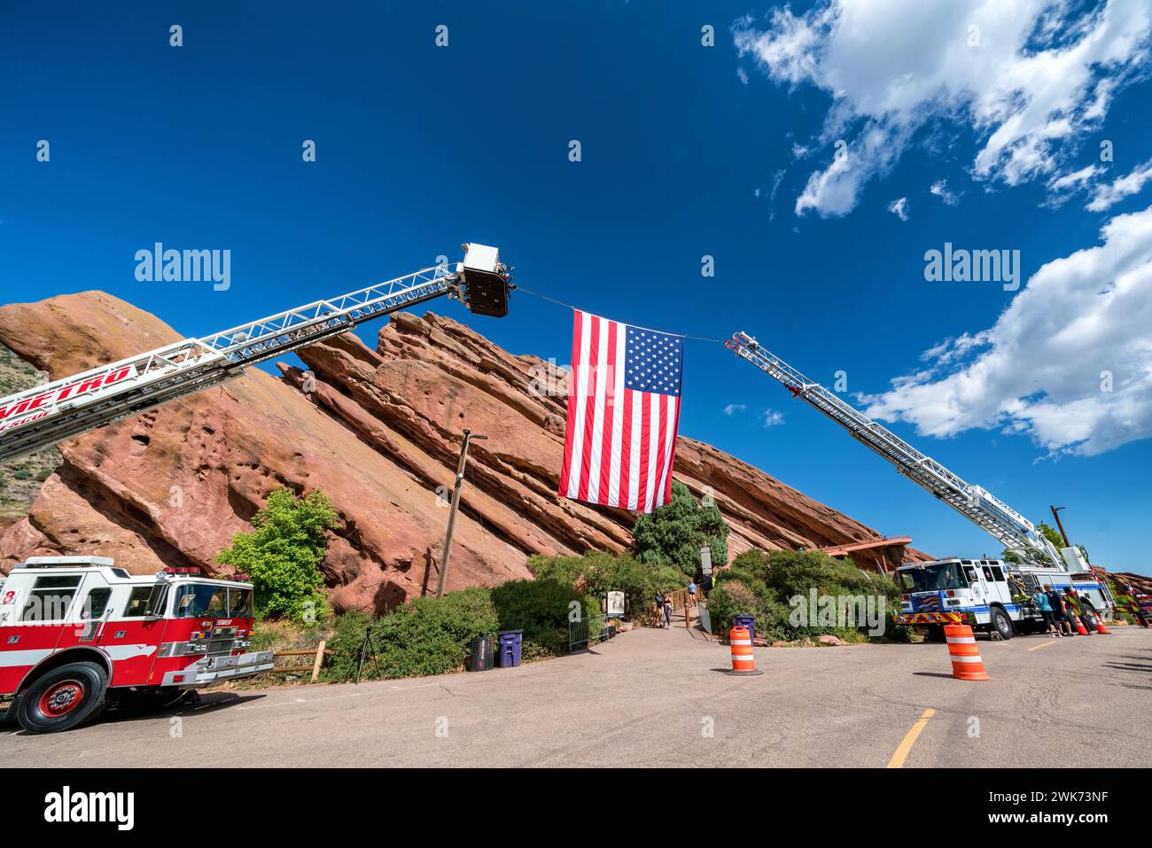 Red Rocks Park e anfiteatro a Morrison, Colorado, Stati Uniti Foto Stock