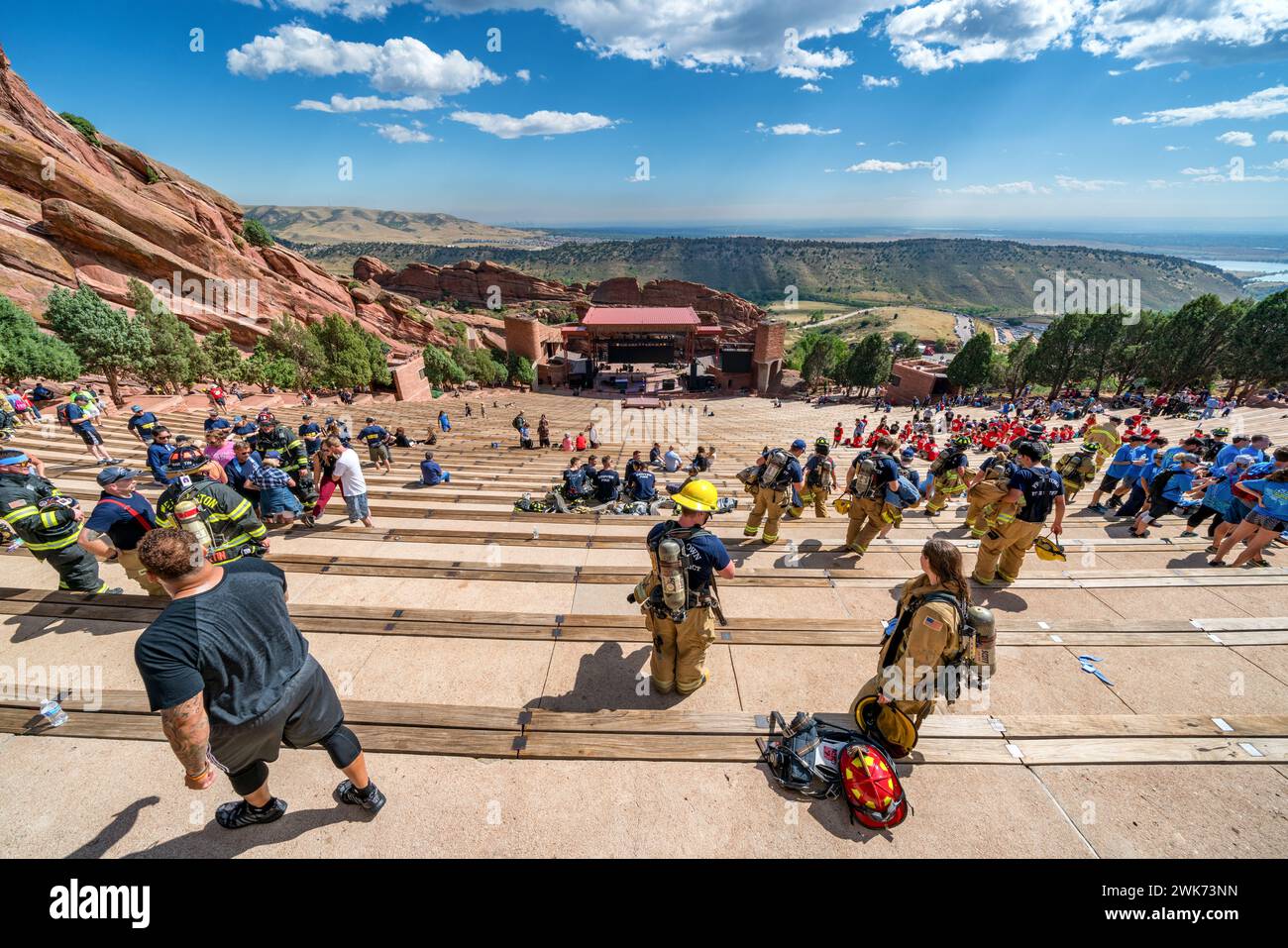 Red Rocks Park e anfiteatro a Morrison, Colorado, Stati Uniti Foto Stock