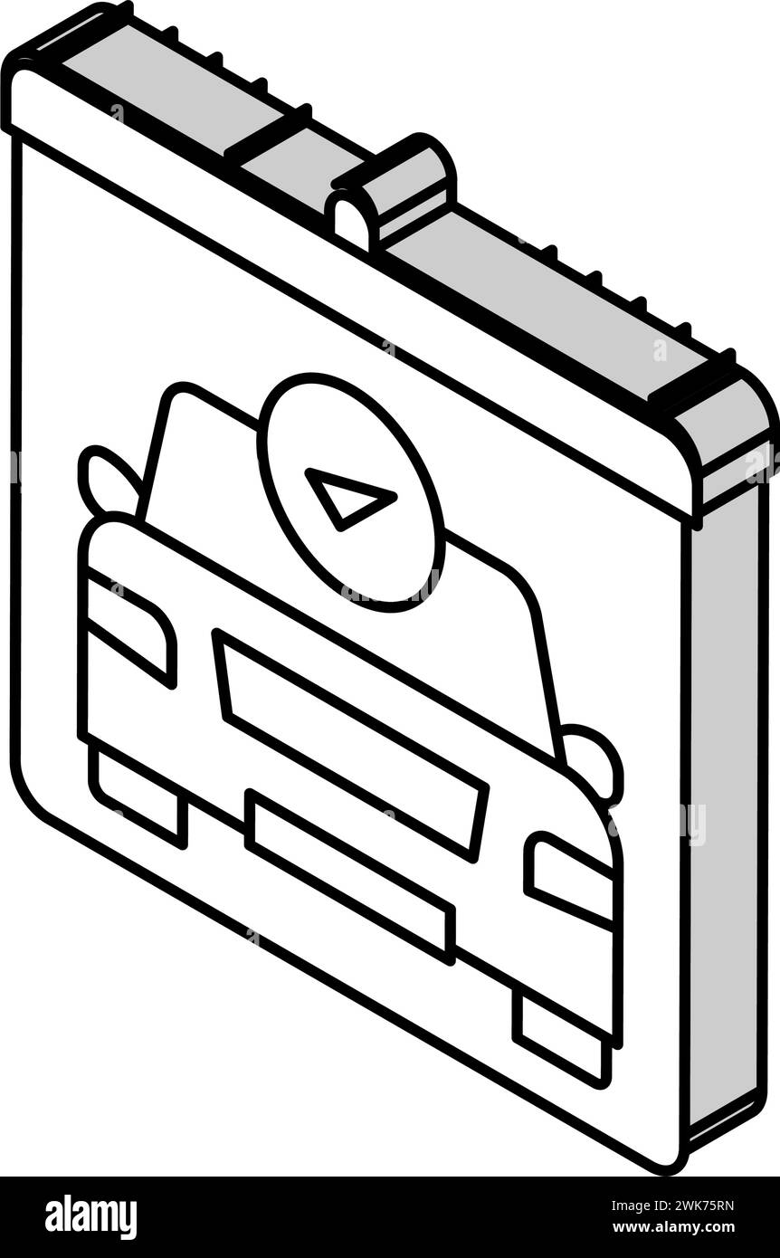 illustrazione vettoriale dell'icona isometrica giorno del test del conducente Illustrazione Vettoriale