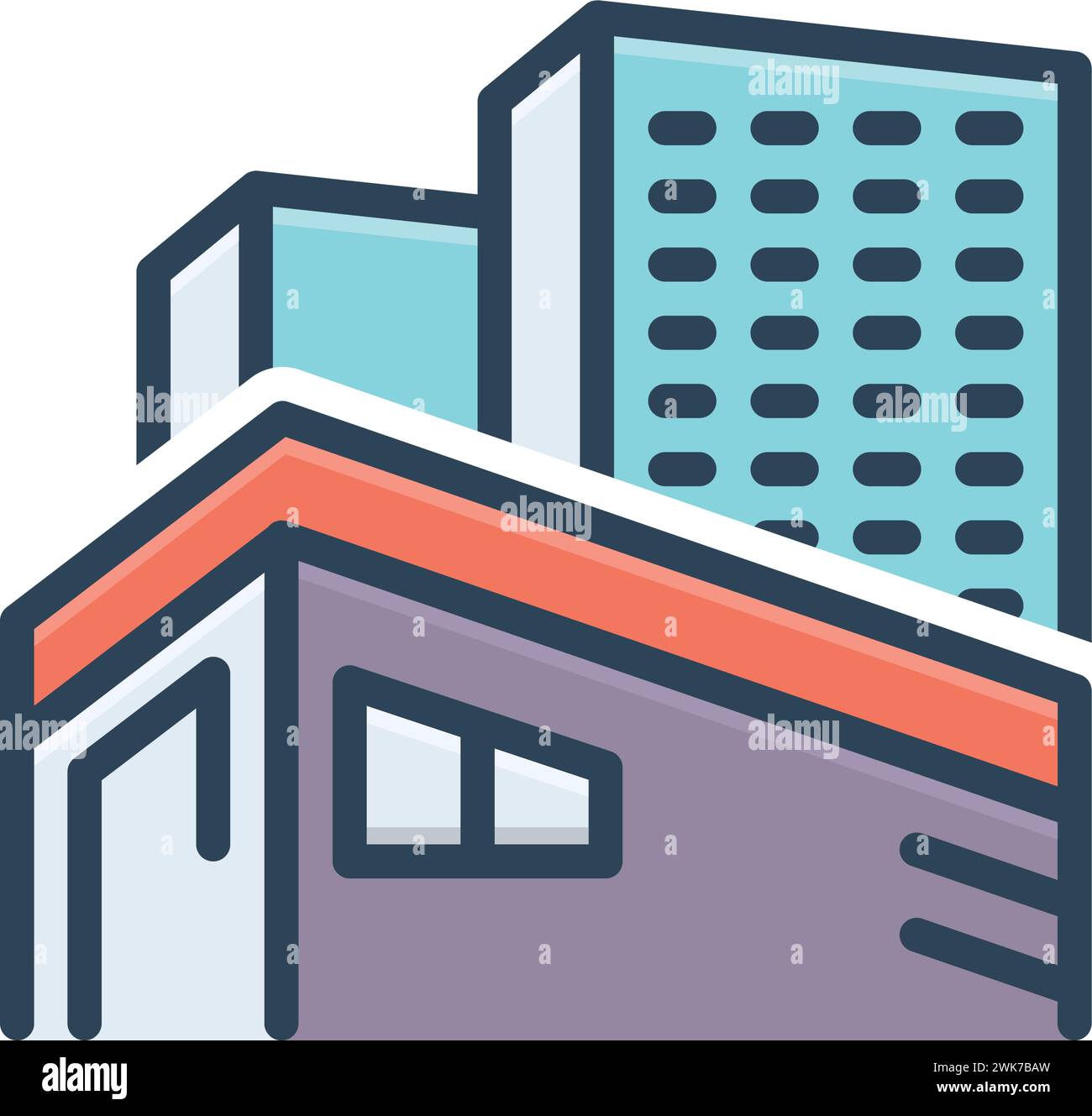 Icona per la sede centrale, sede centrale Illustrazione Vettoriale