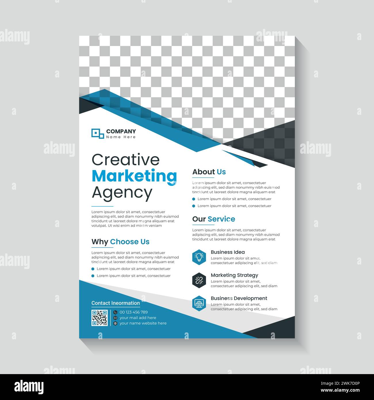 Progettazione di volantini aziendali per le aziende di marketing Illustrazione Vettoriale