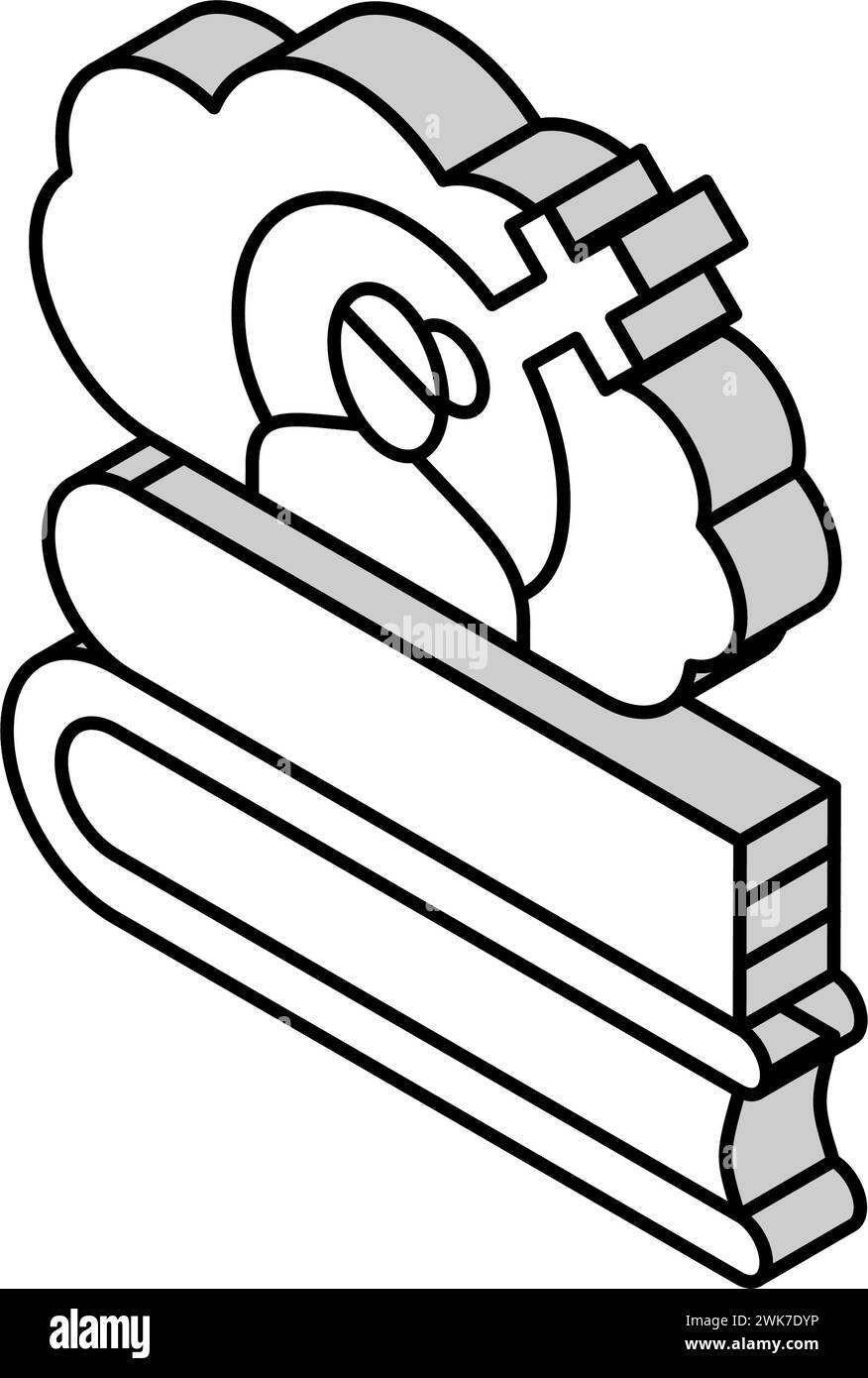 illustrazione vettoriale dell'icona isometrica della storia delle donne Illustrazione Vettoriale