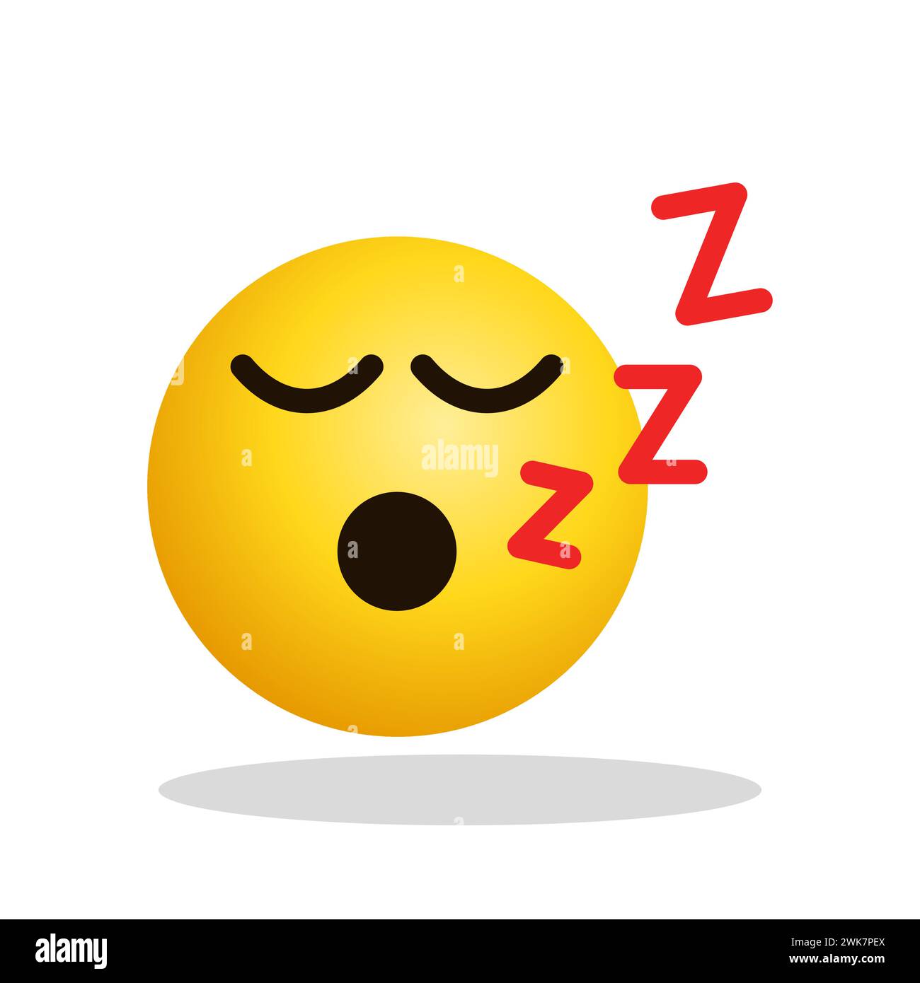 Illustrazione d'arte Design Emoji espressione del volto simbolo emoticon del sonno Illustrazione Vettoriale