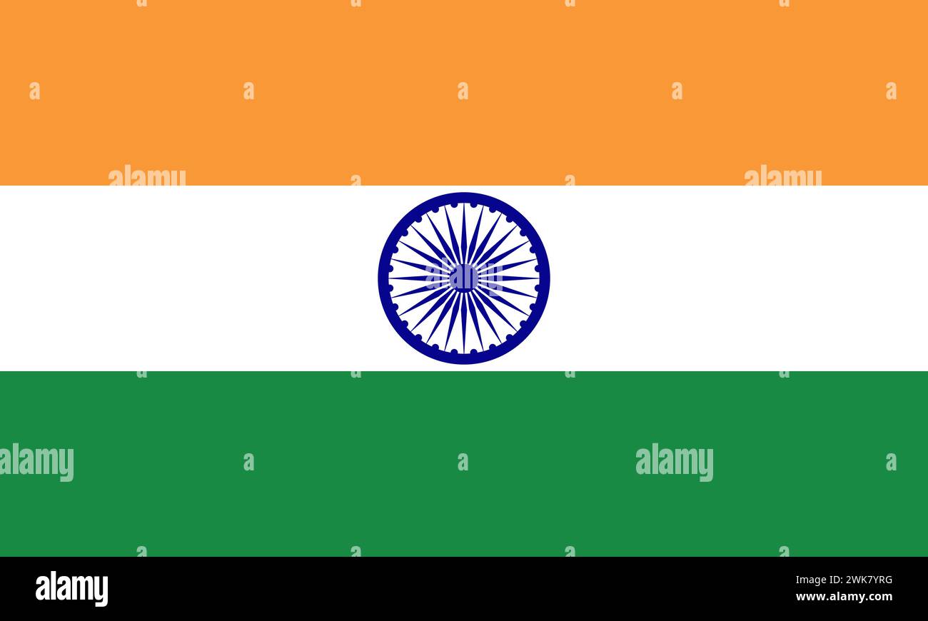 Paesi, culture e viaggi: La bandiera dell'India Illustrazione Vettoriale